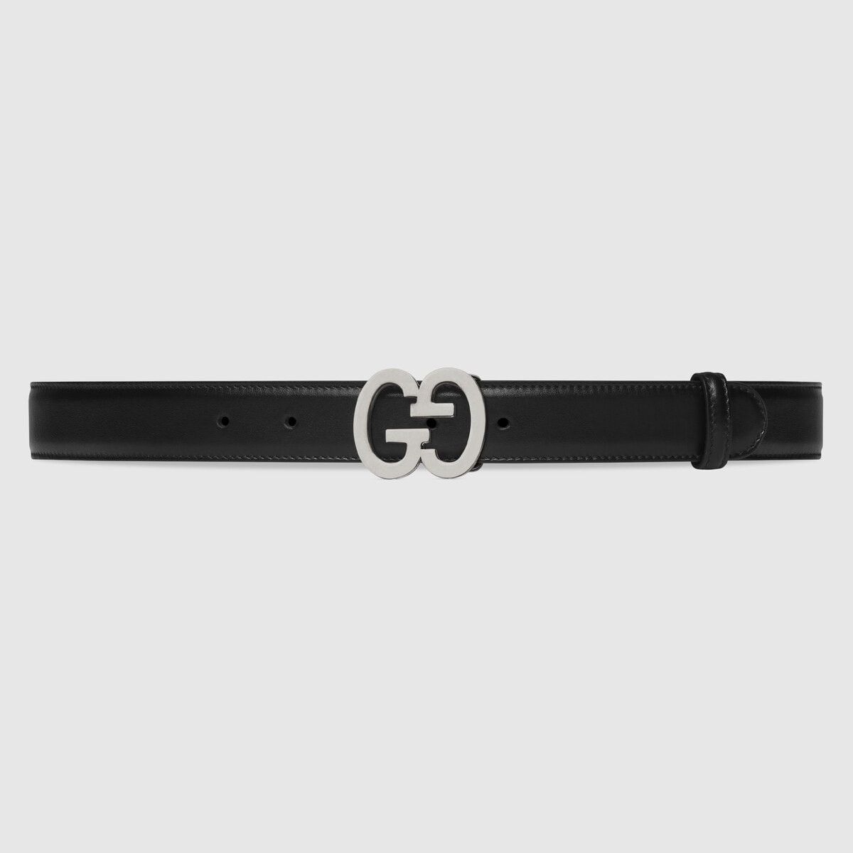 Gucci ベルト パール付き ダブルG ワイド ベルトブラック レザー | GUCCI公式