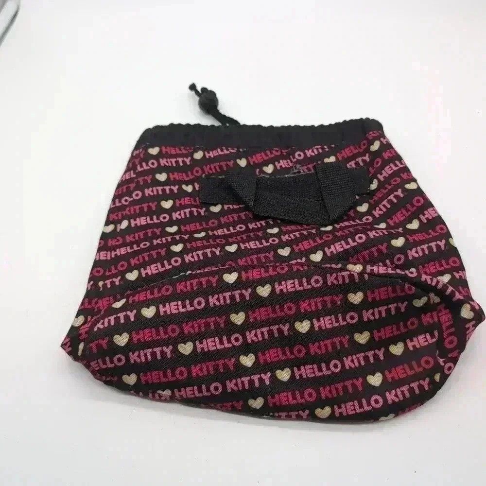 Vintage Hello Kitty Drawstring Feed sack Bag pink and black Size ONE SIZE - 2 Thumbnail
