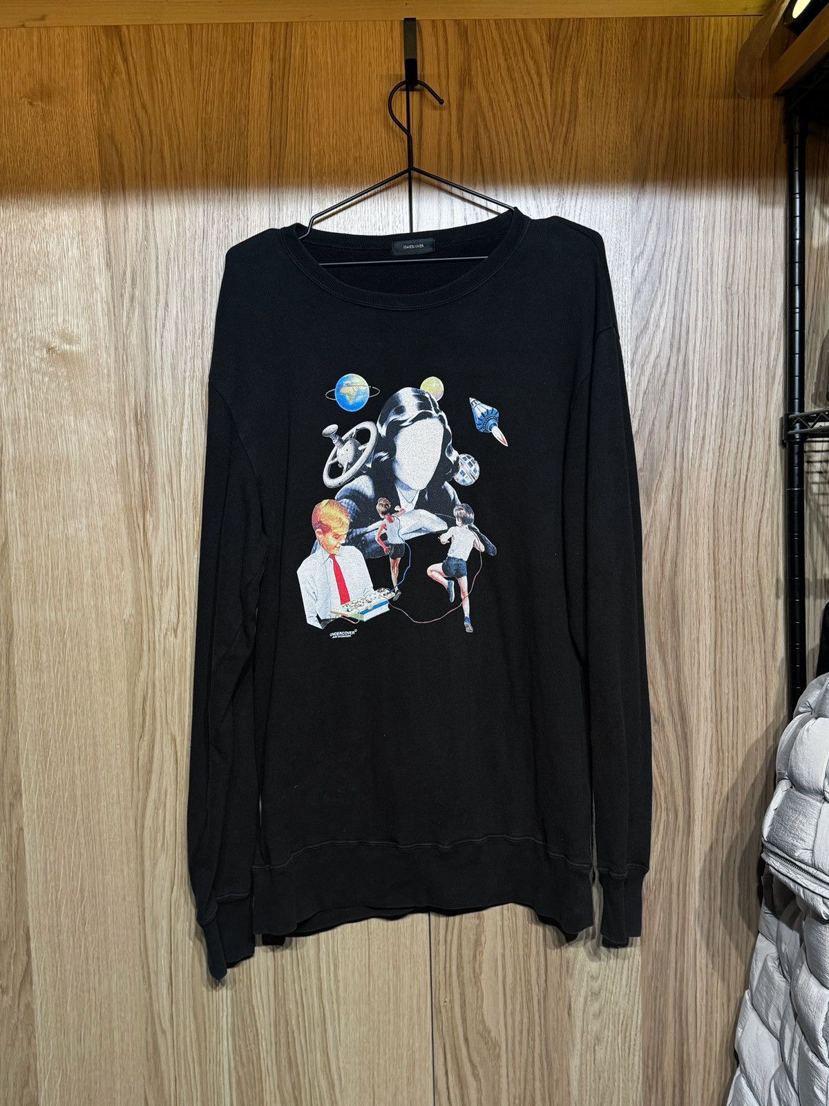 image of Jun Takahashi x Undercover Aw16 “Instant Calm” Pullover Sweatshirt Graphic Crewneck XL in Black