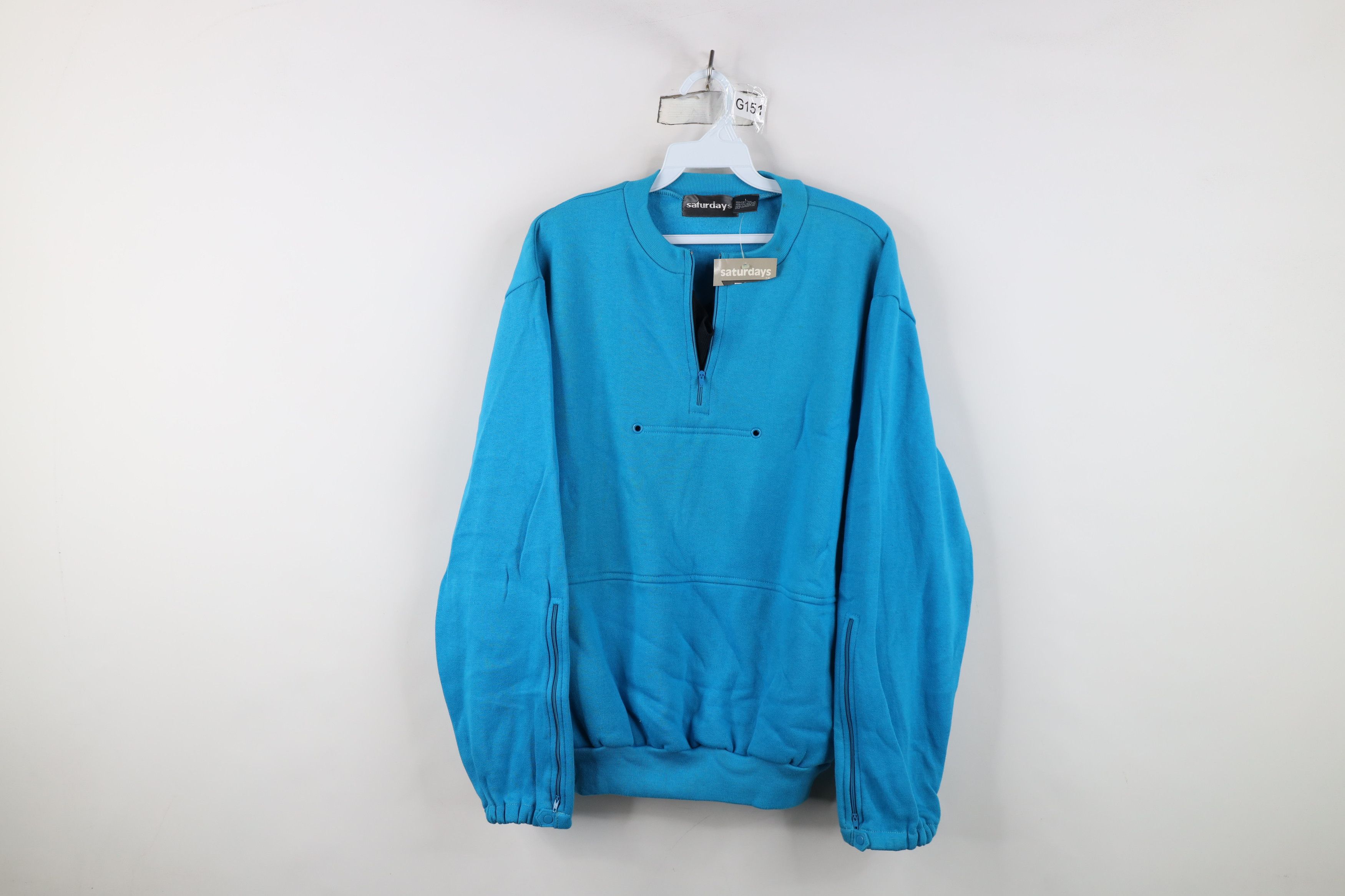 Vintage Deadstock Vintage 90s Streetwear Trim Half Zip Sweatshirt Size US L / EU 52-54 / 3 - 1 Thumbnail