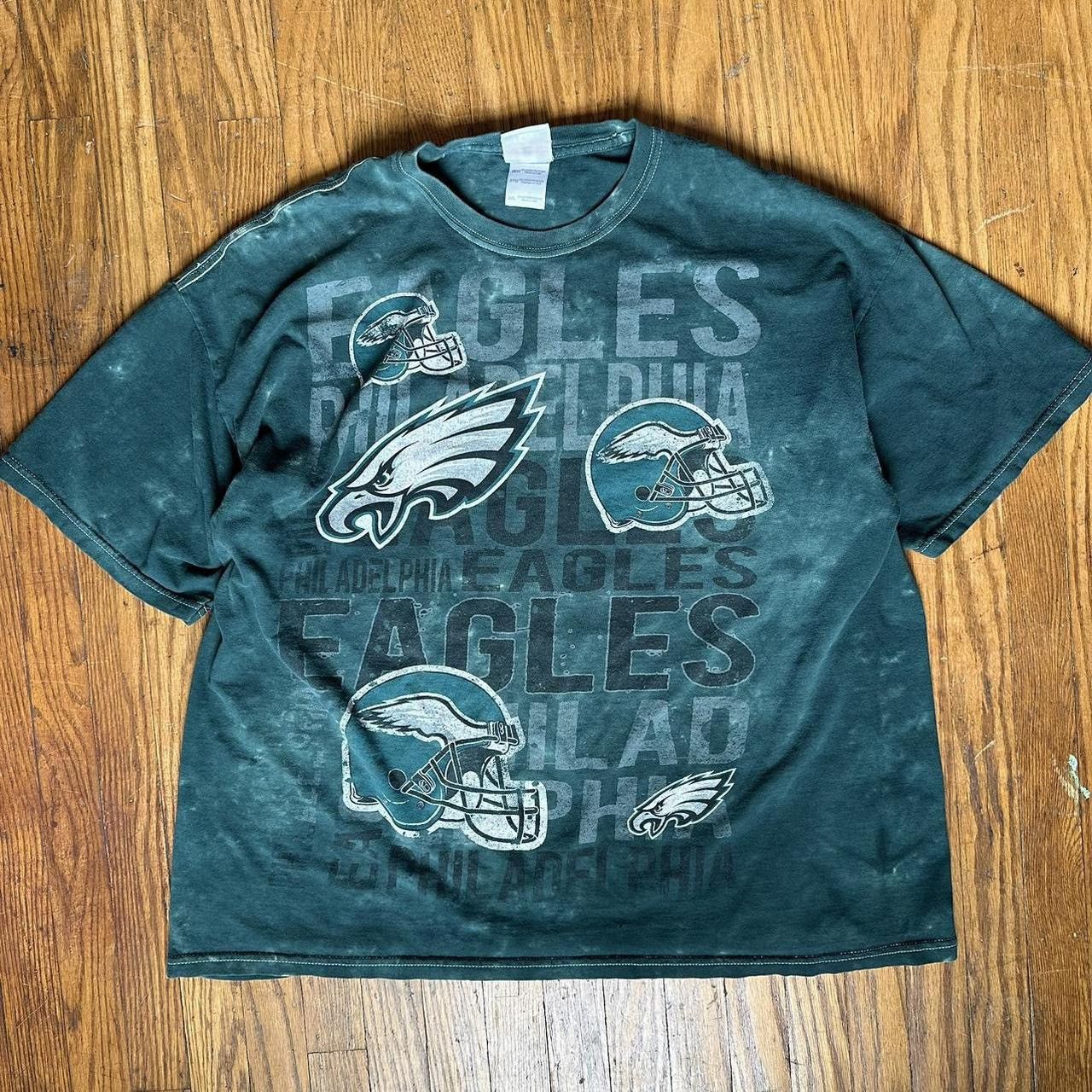 image of Nfl x Vintage Y2K Eagles Tie Dye T-Shirt, Men's (Size 2XL)