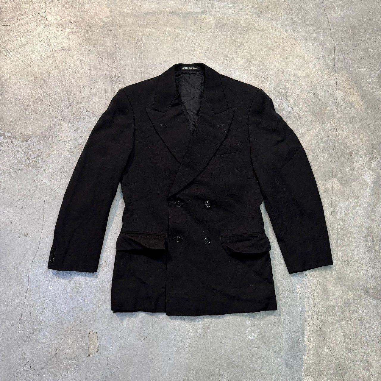 Aries VINTAGE ARIES FORMAL WOOL DOUBLE BREASTED BLAZER Size 36S - 3 Thumbnail