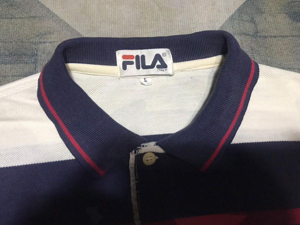Fila Vintage Fila Stripe Polo Size US L / EU 52-54 / 3 - 4 Thumbnail