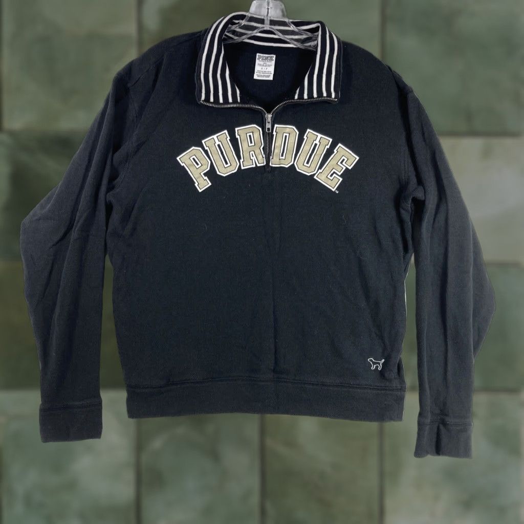 Victoria's Secret Victorias Secret Pink Sweater Womens Small Black Purdue Football Pullover Size S / US 4 / IT 40 - 1 Thumbnail