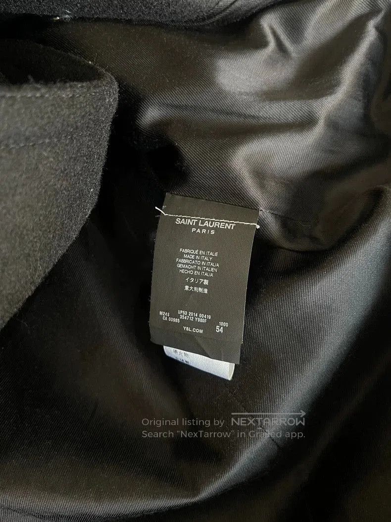 Saint Laurent Paris Saint Laurent Black Wool Coat. Size US L / EU 52-54 / 3 - 6 Thumbnail