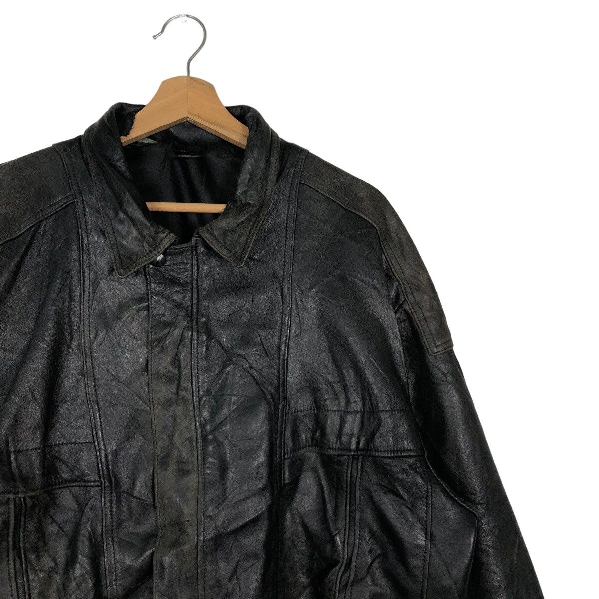 Japanese Brand Vintage Bomber Leather Jacket Biker Wear Issey Miyake Japan Size US M / EU 48-50 / 2 - 5 Thumbnail