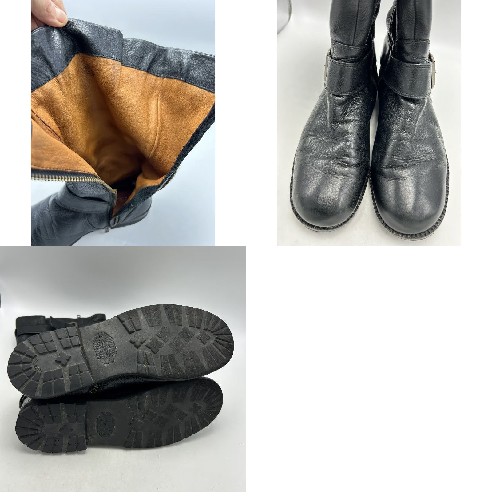 Vintage Gentle Souls Boots Womens 8 M Riding Buckle Moto Black Leather Soft Buttery Read Size US 8 / IT 38 - 9 Thumbnail