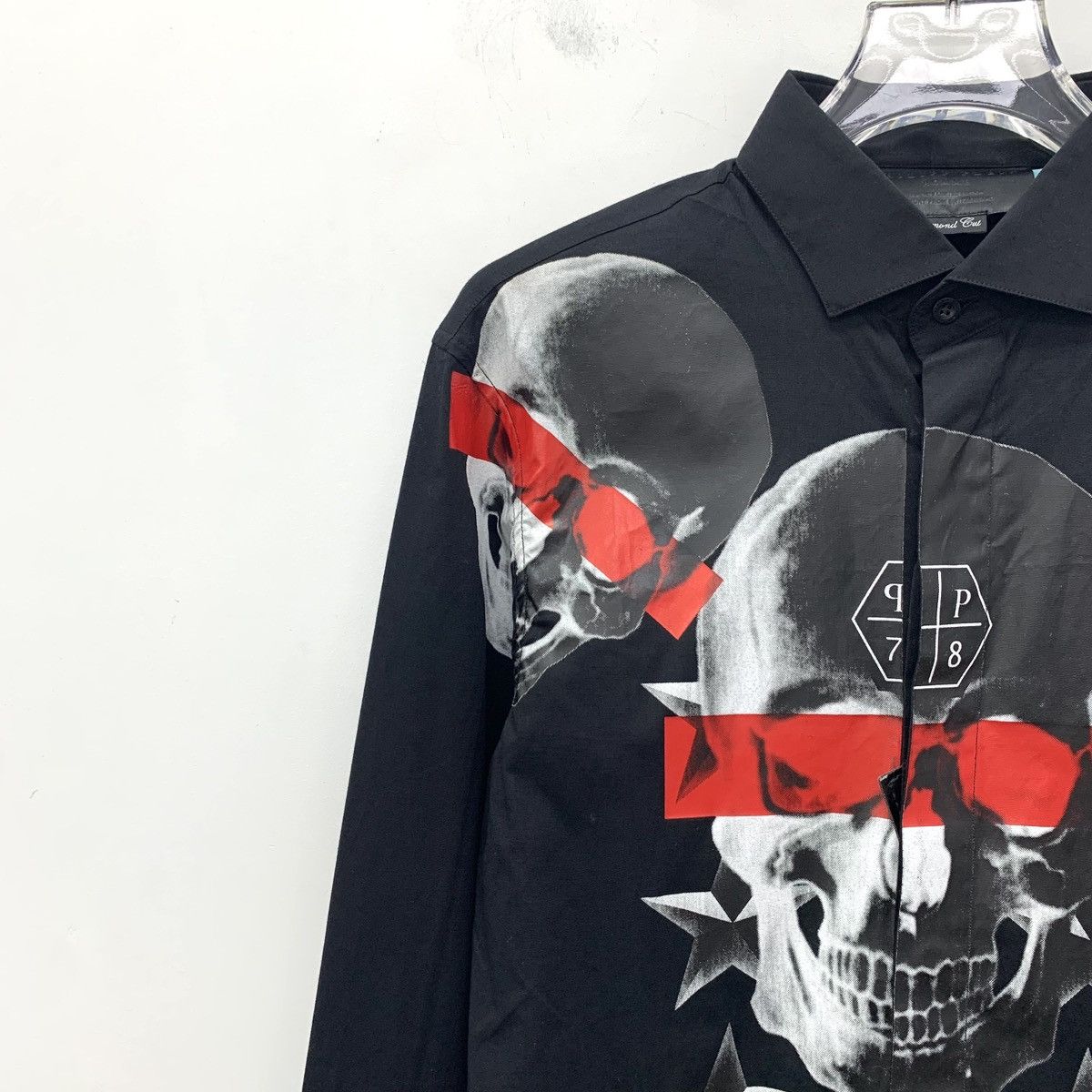 Philipp Plein Philipp Plein Skull Printed Lapel Long Sleeve Shirt K26WX Size US S / EU 44-46 / 1 - 3 Thumbnail