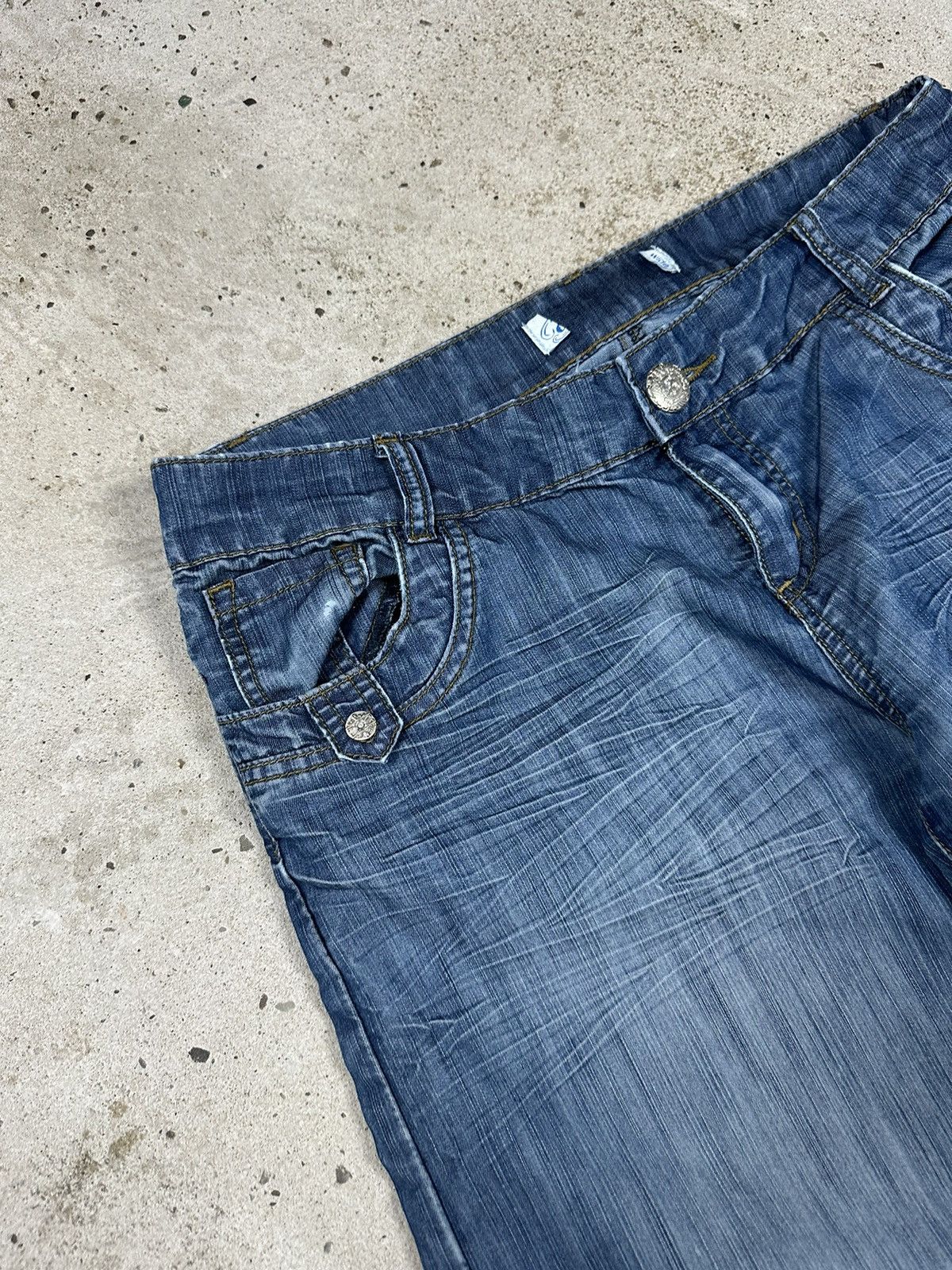 If Six Was Nine × Japanese Brand × Vintage ULTRA WIDE Vintage Y2K Flare Bootcut Denim Pants Size US 30 / EU 46 - 7 Thumbnail