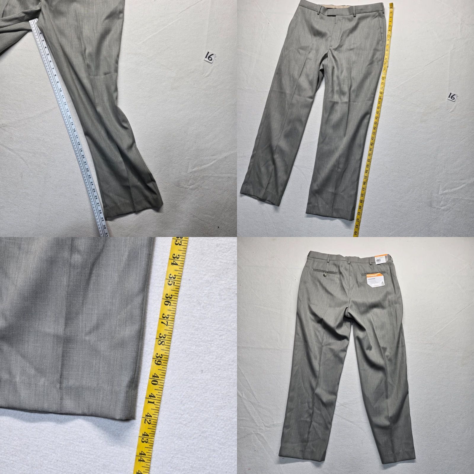 Savane Savane Tailored 2U Comfort Waist Men’s 36x30 Gray Dress Pants Flat Front Size US 36 / EU 52 - 8 Thumbnail