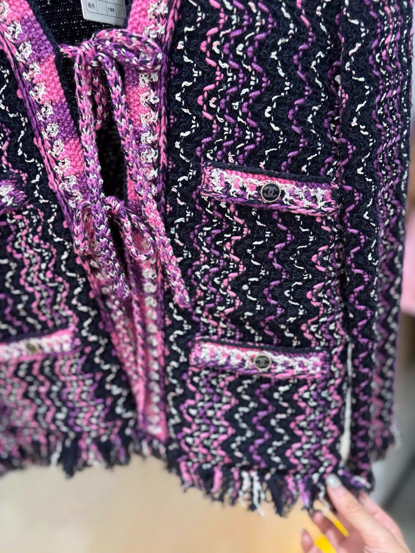 Chanel Chanel 21P Fringe Pink-Purple 4Pkt Cardigan 34 Mint Size XS / US 0-2 / IT 36-38 - 4 Thumbnail