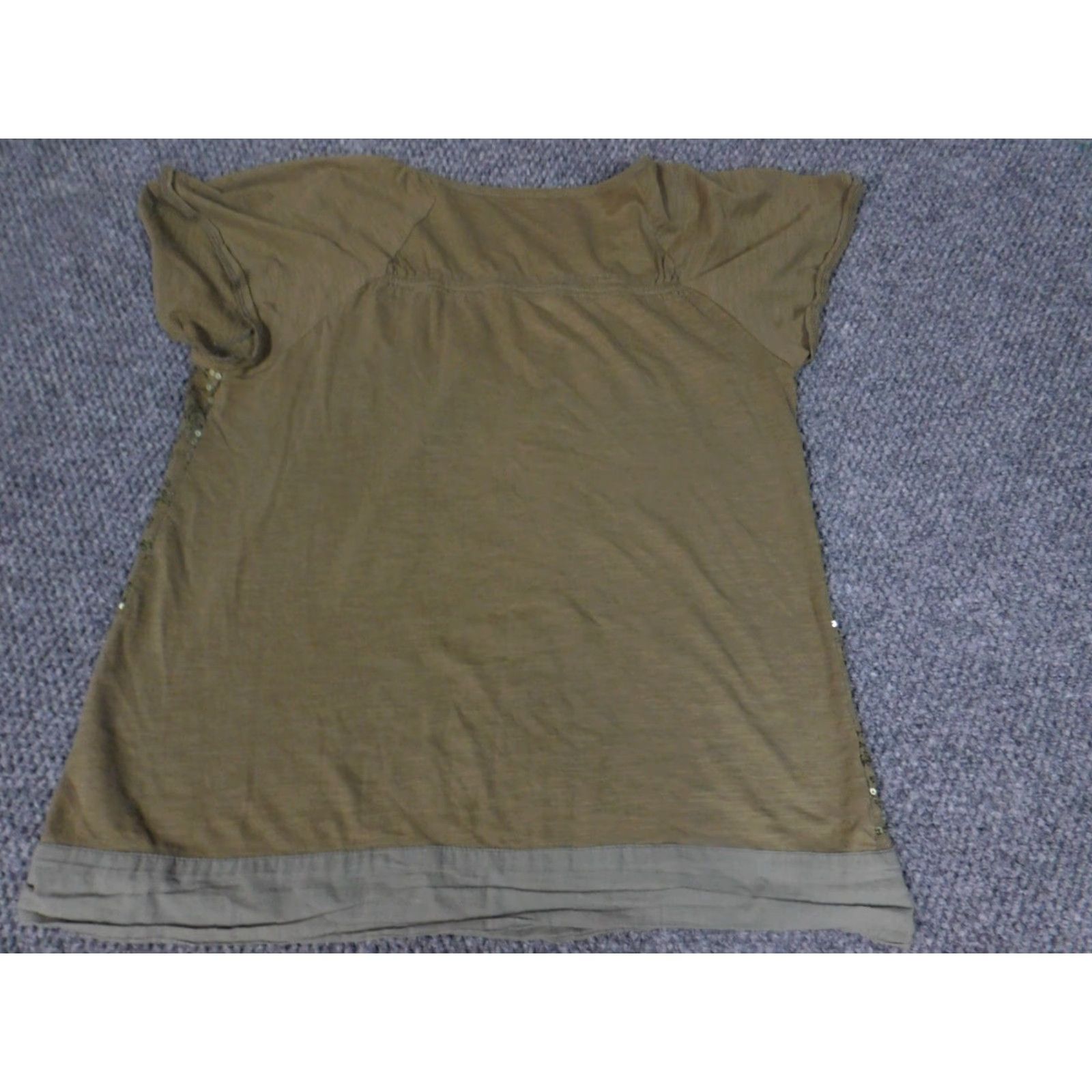Charter Club Charter Club Blouse Short Sleeve Round Neck Cotton Green PS Petite Womens Button Accent Casual Fit Regular Size S / US 4 / IT 40 - 6 Thumbnail