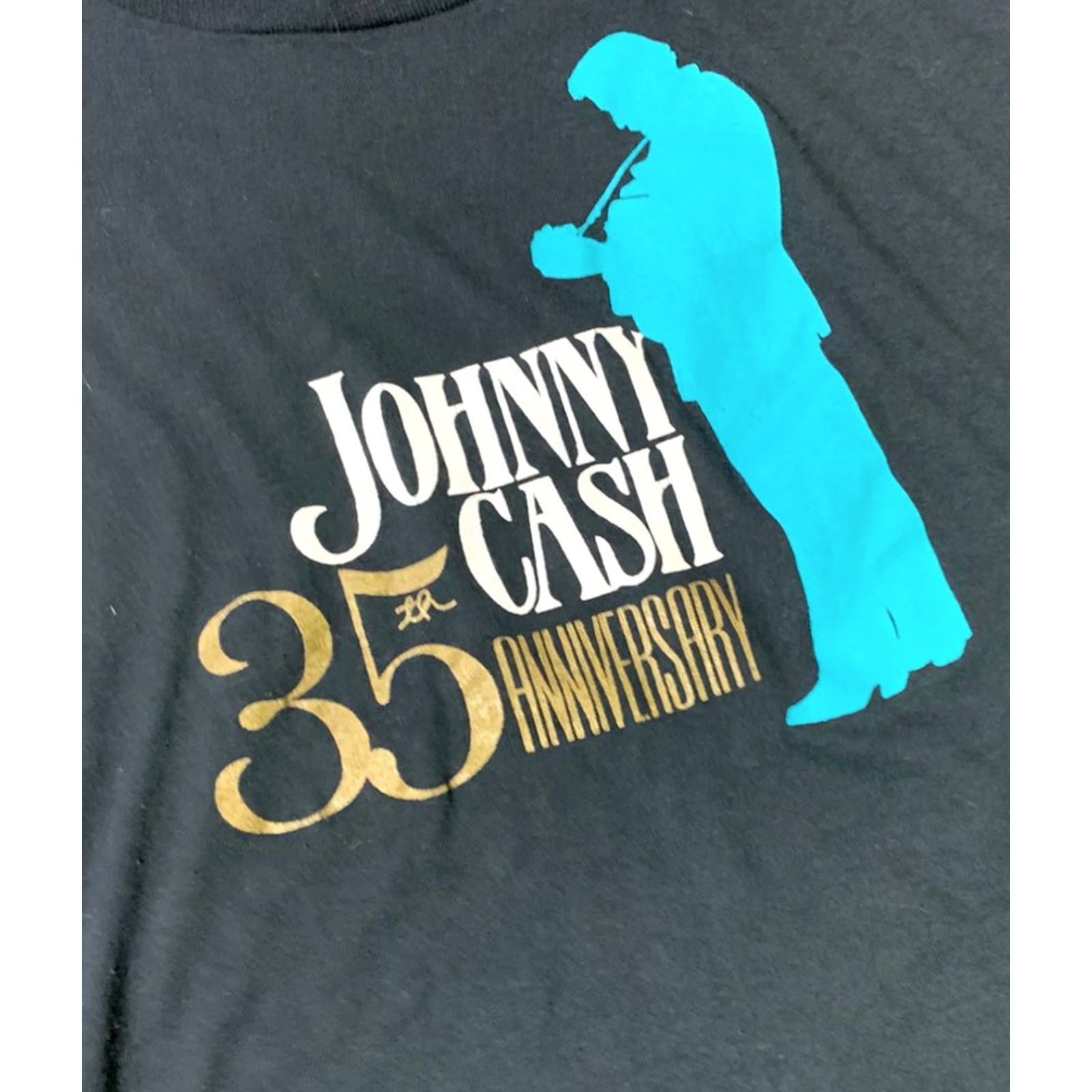 Vintage VINTAGE 80s Johnny Cash 35th Anniversary Single Stitch Black T Shirt Mens XL Size US XL / EU 56 / 4 - 2 Thumbnail