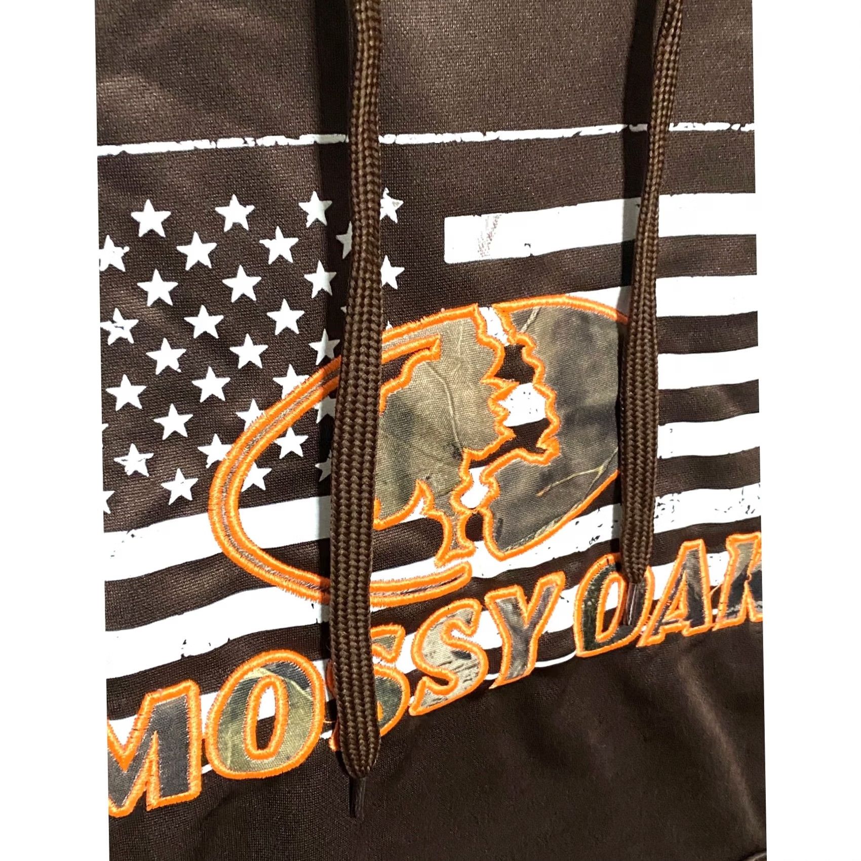 Vintage Mossy Oak Brown Hoodie Pullover Mens L American Flag Camo Hunting Outdoors NWT Size US L / EU 52-54 / 3 - 4 Thumbnail