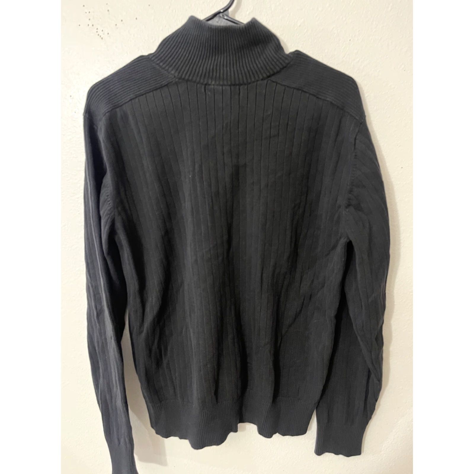 Calvin Klein CALVIN KLEIN VINTAGE 1/4 Zip Mock Neck Sweater XL Black Mens Size US XL / EU 56 / 4 - 2 Thumbnail