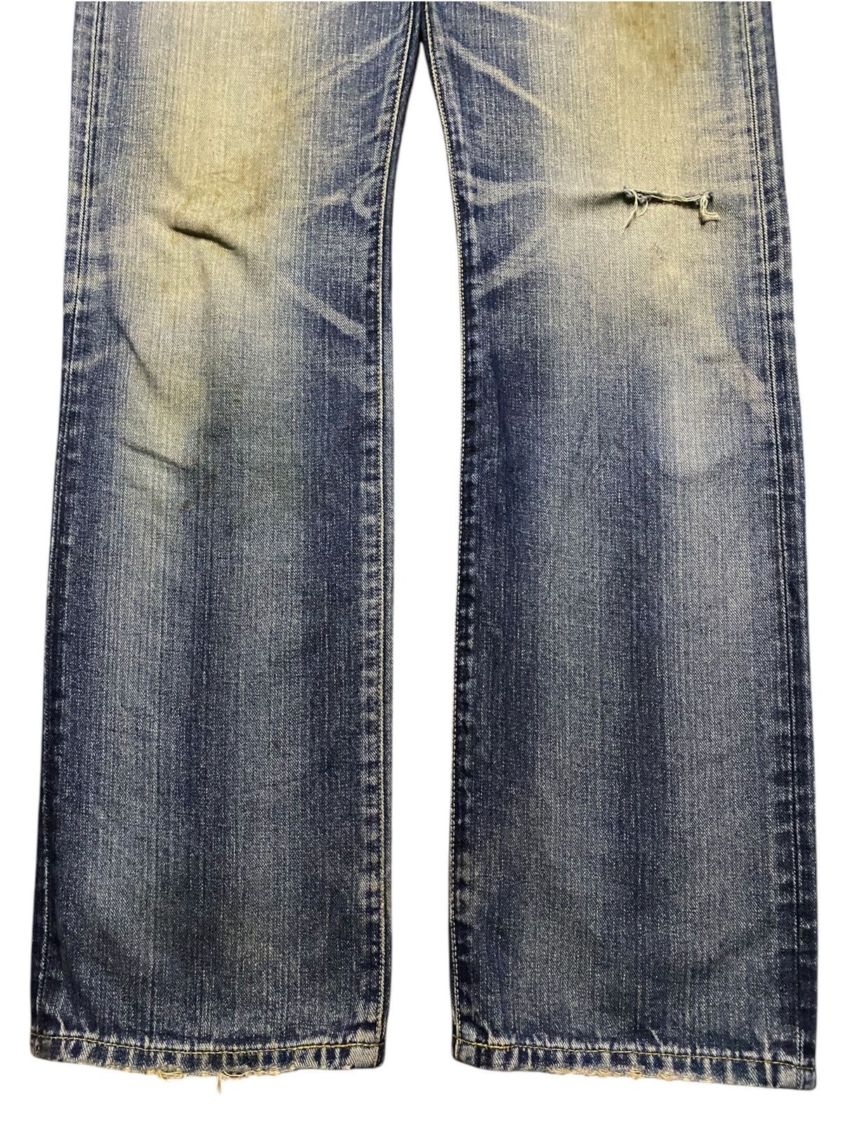 Japanese Brand Vintage Edwin 403 XV Mud Wash Distressed Loose Jeans Size US 34 / EU 50 - 5 Thumbnail
