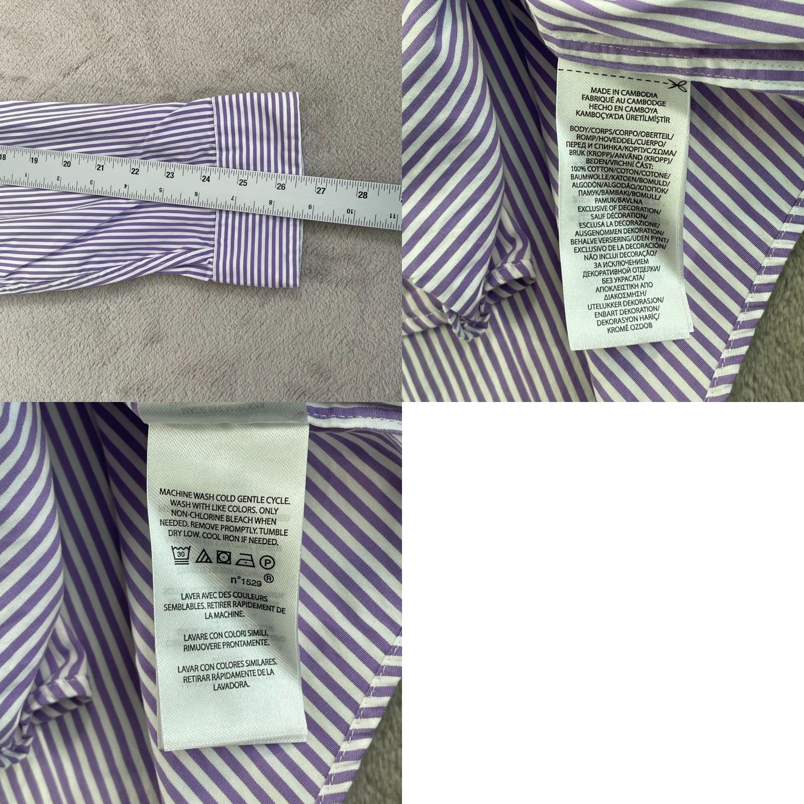 Polo Ralph Lauren Polo Ralph Lauren Oxford Shirt Men 2XL Lavender Striped Slim Fit Long Sleeve Shirt Size US XXL / EU 58 / 5 - 8 Thumbnail