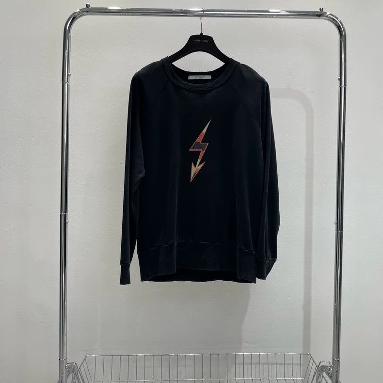 Givenchy Givenchy Chest Lightning Logo Printed Black Hoodie with Ba Size US M / EU 48-50 / 2 - 1 Thumbnail
