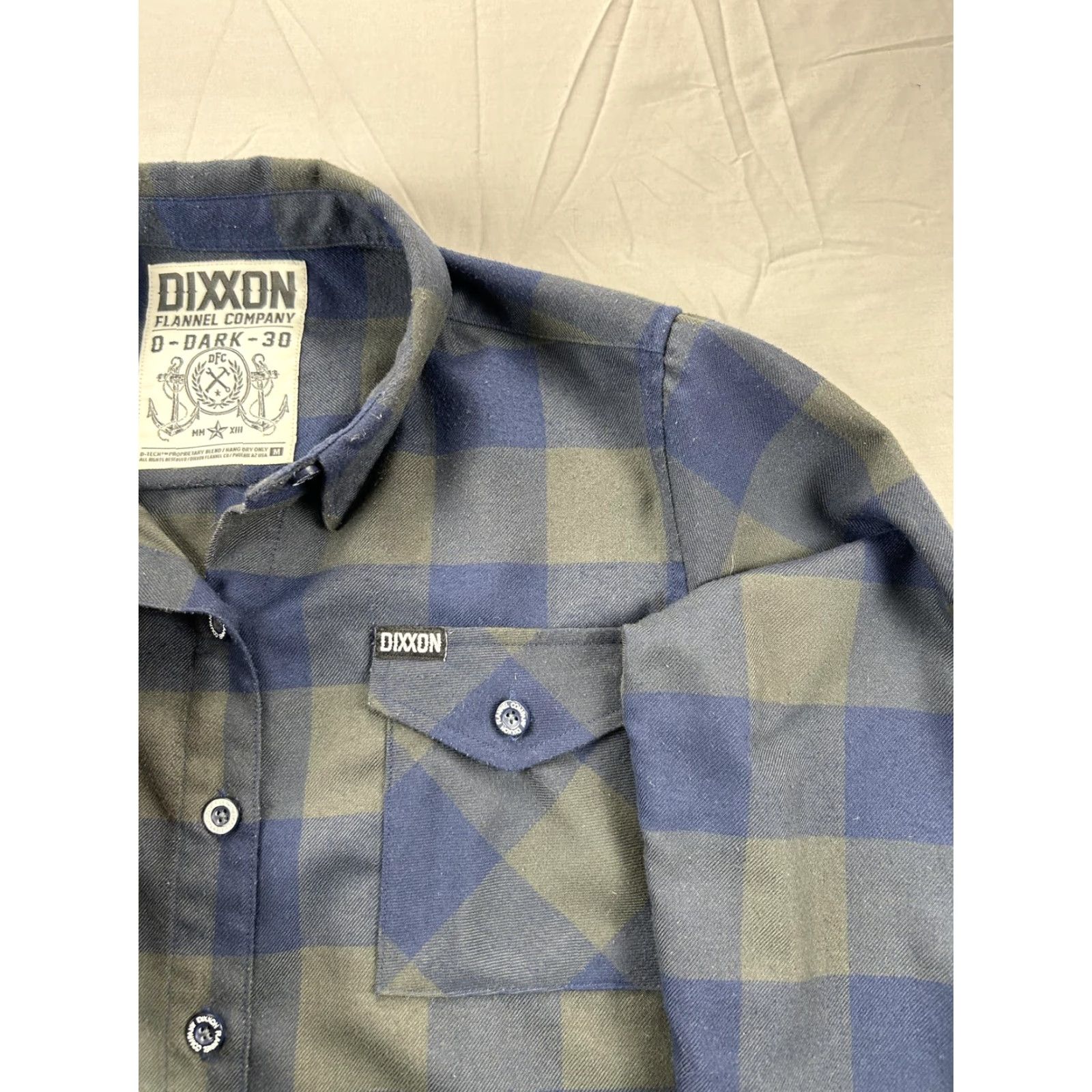 Vintage Dixxon Flannel Shirt Women’s Medium Blue Gray Plaid 0 Dark 30 Button Long Sleeve Regular M Womens Blue Gray Buffalo Plaid Ladies Shirt Size M / US 6-8 / IT 42-44 - 5 Thumbnail
