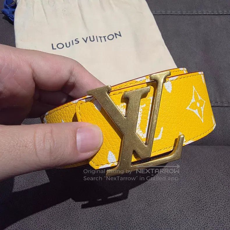 Louis Vuitton Louis Vuitton Fei Dong yellow presbyopic leather belt Size ONE SIZE - 3 Thumbnail