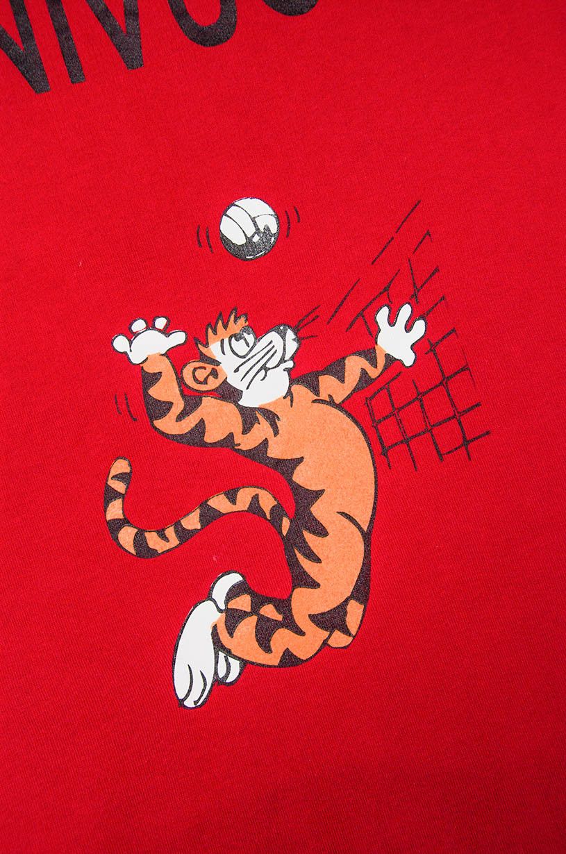Benetton Benetton Red Volleyball Tiger Graphic Sweatshirt - Size L Size US L / EU 52-54 / 3 - 6 Thumbnail
