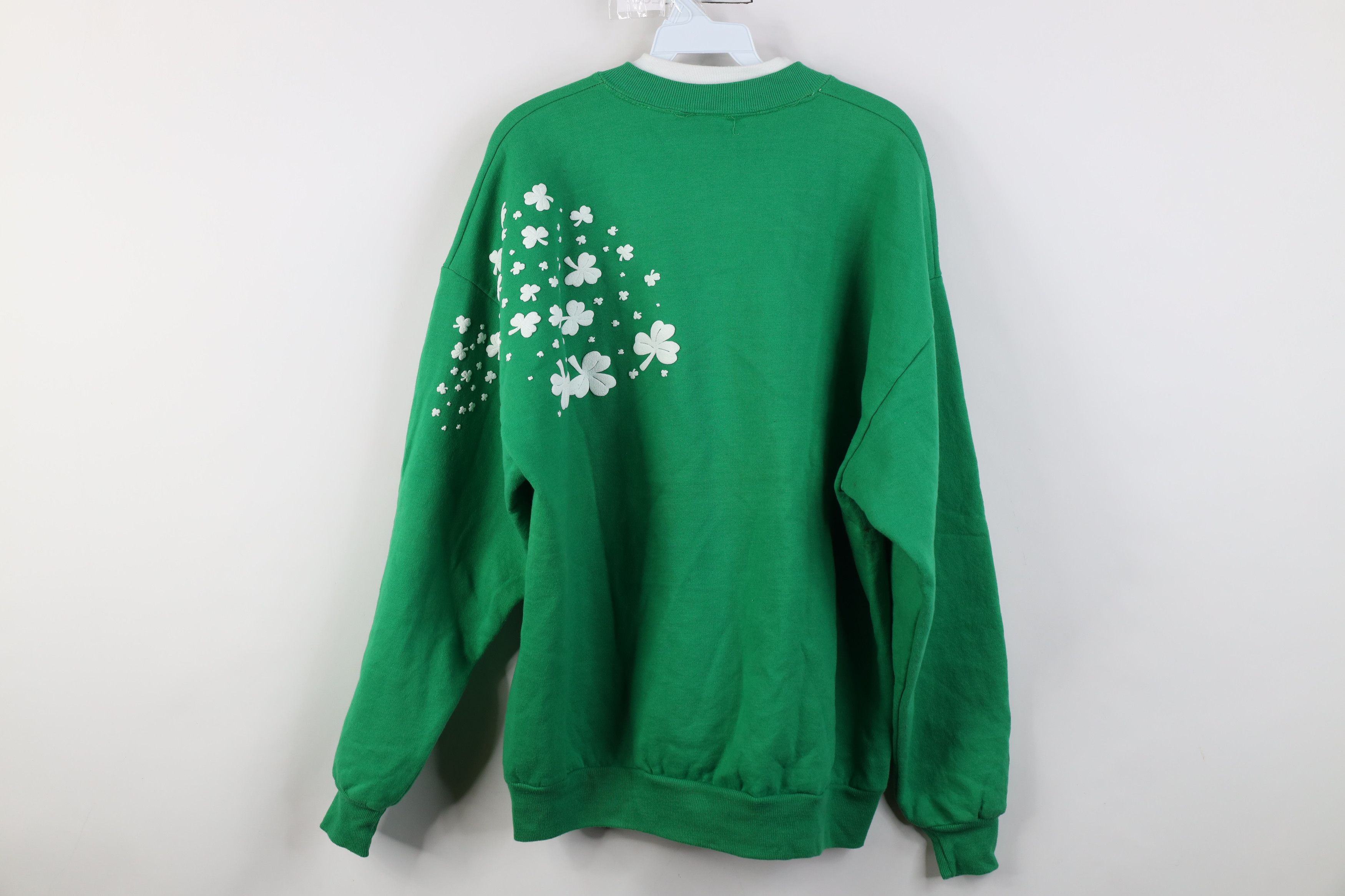 Vintage Vintage 90s Streetwear Clover St Patricks Day Sweatshirt Size XL / US 12-14 / IT 48-50 - 13 Thumbnail