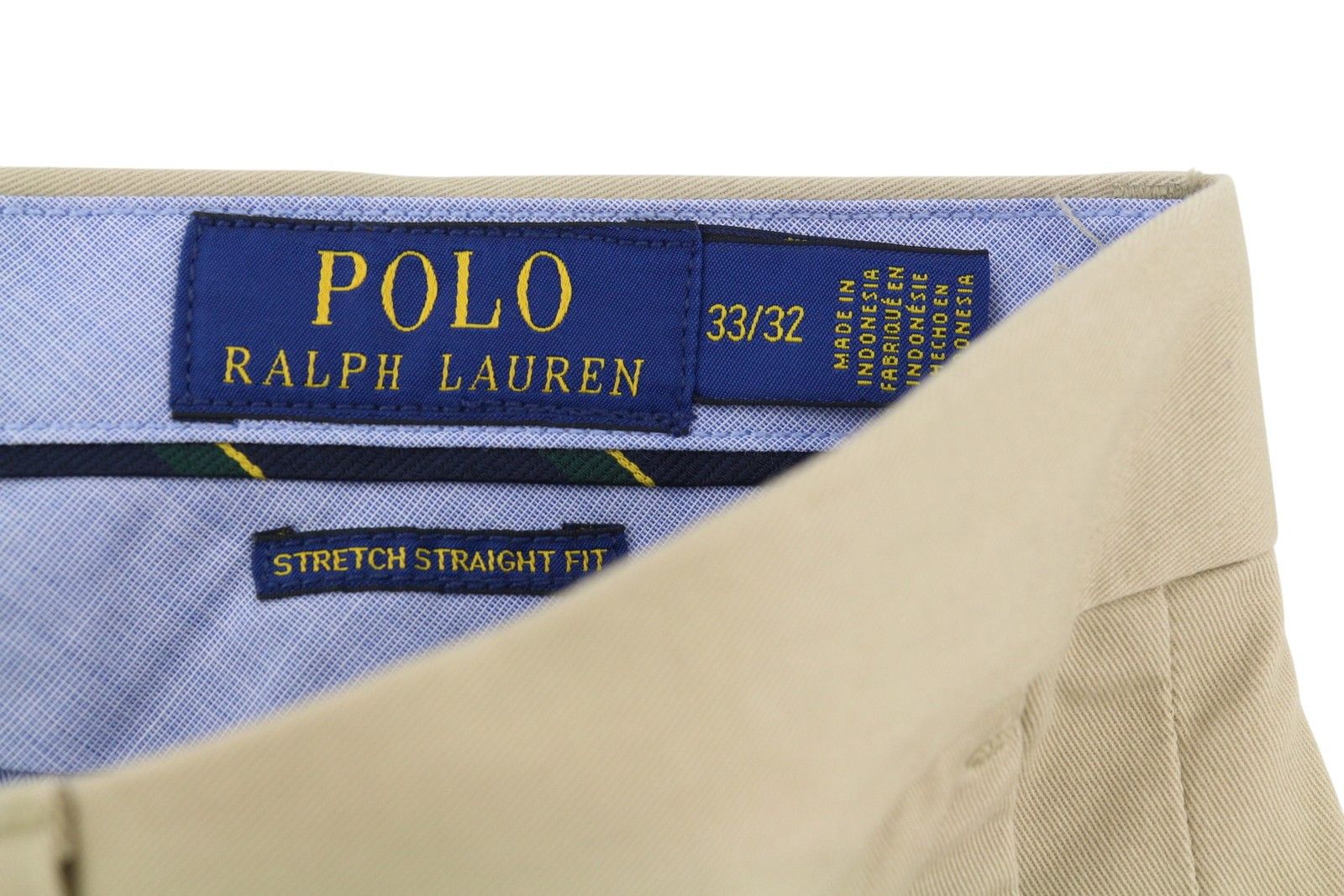 Ralph Lauren W33/L32 Beige Chino Stretch Straight Fit Zip Trousers 87041 Size US 33 - 12 Thumbnail