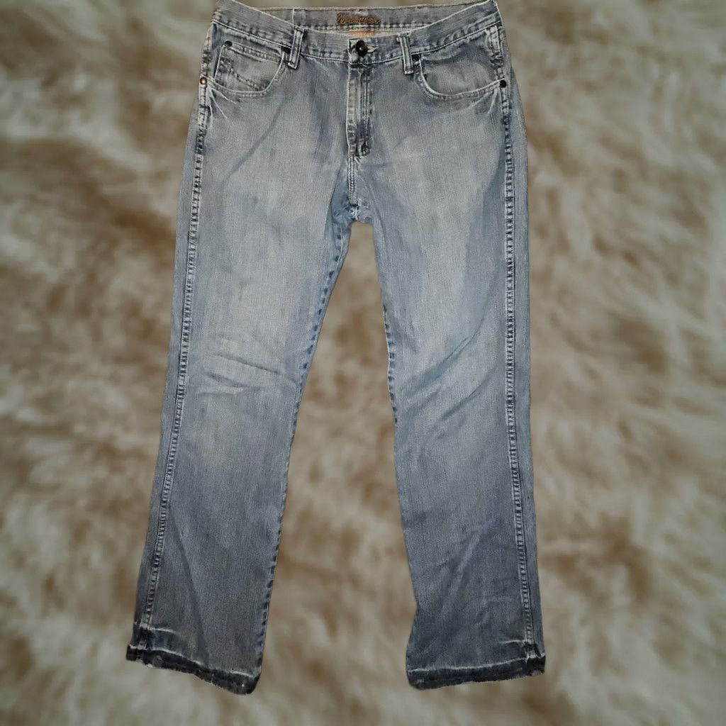 Wrangler VINTAGE Wrangler Bootcut Jeans Mens 34x36 Blue Denim Distressed Cowboy Western Size US 34 / EU 50 - 1 Thumbnail