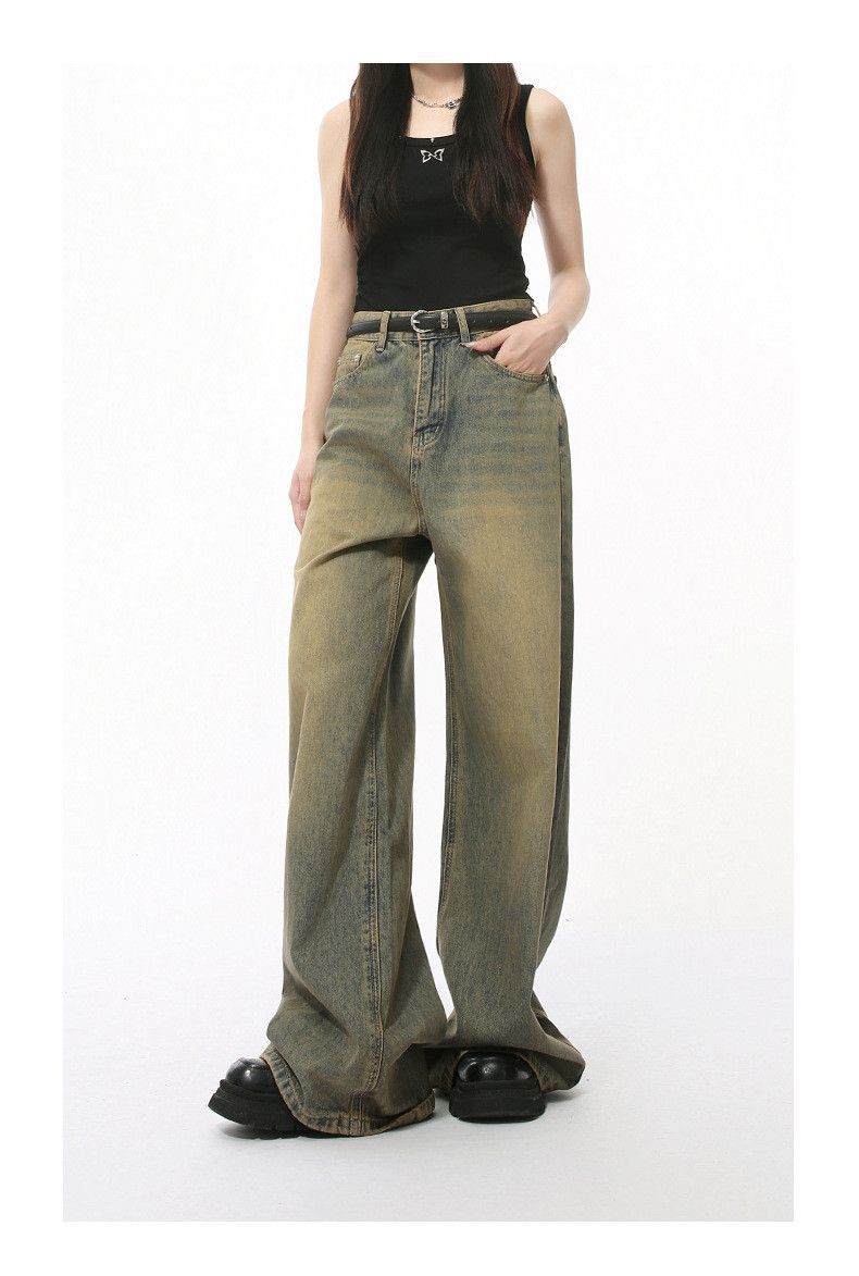 Vintage Retro distressed washed wide-leg jeans for men Size US 32 / EU 48 - 1 Thumbnail