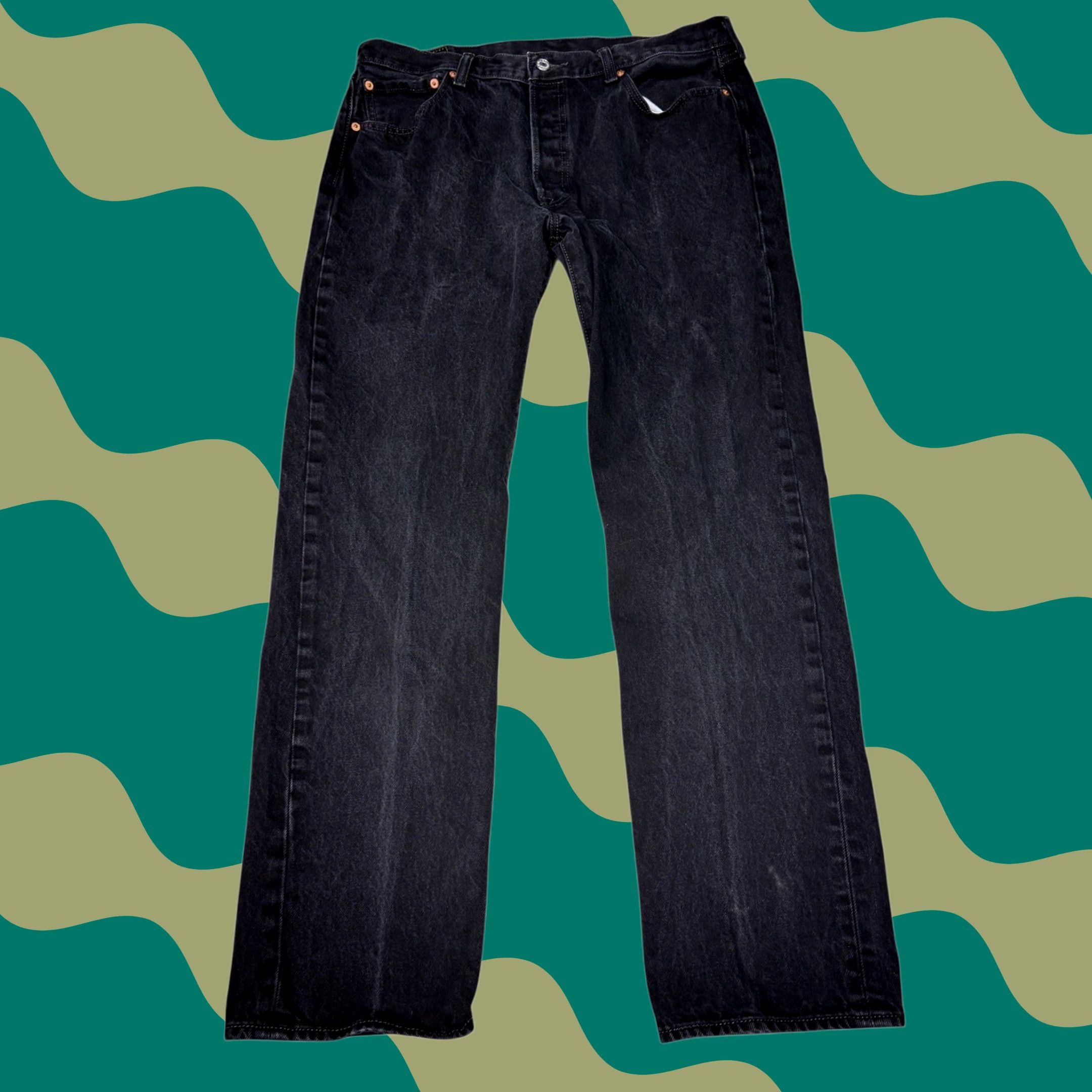 CO Levi Strauss & Co 501 Black Wash Denim Jeans Mens W36 L32 Button Fly Straight Classic Fit 90s Streetwear Denim Pants Size US 36 / EU 52 - 1 Thumbnail