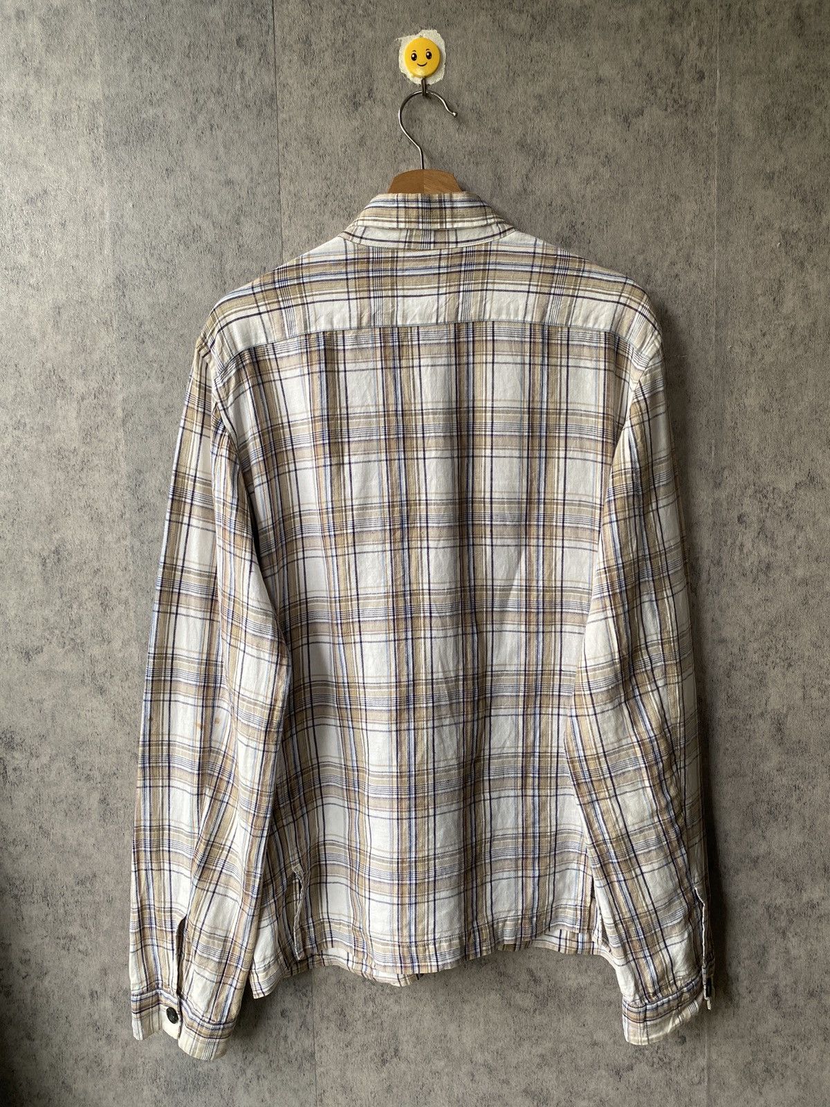 Vintage C.P Company Tartan Design Zipper Button Up Shirt