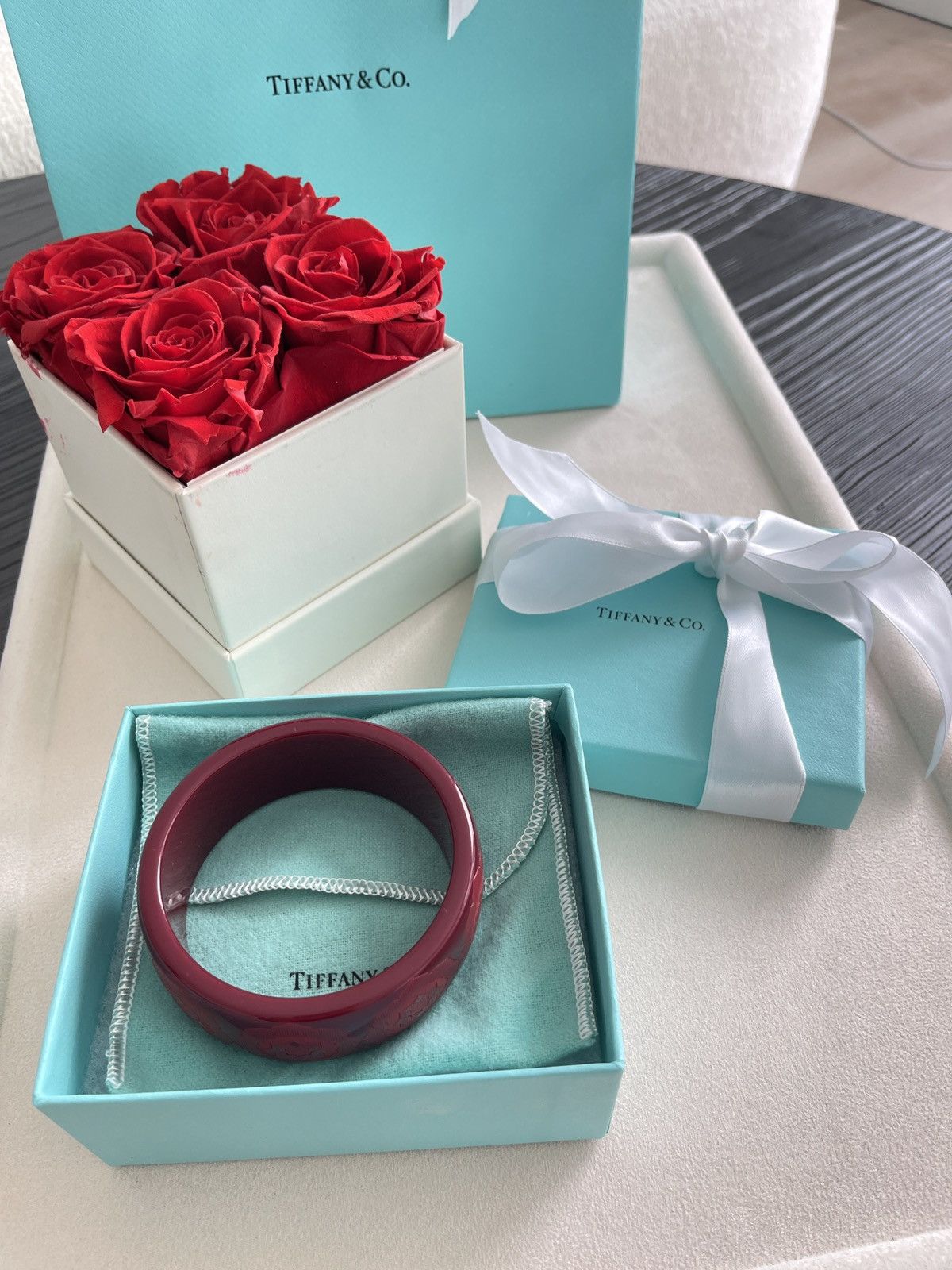 Tiffany & Co. TIFFANY & CO. RESIN PALOMA PICASSO RED ZELLIGE BANGLE $745 Size ONE SIZE - 11 Thumbnail
