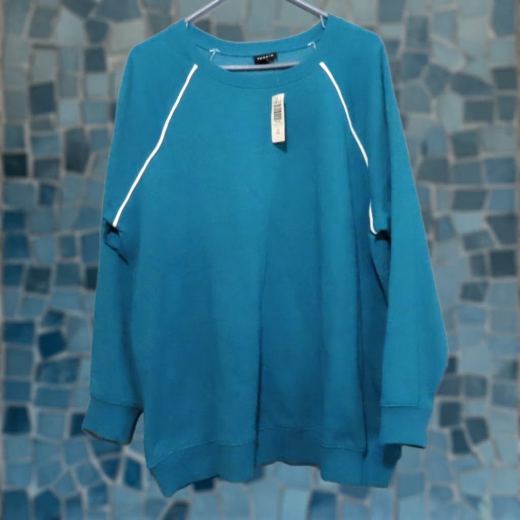 Torrid Torrid Women's Sweatshirt Raglan Blue Fleece Crew Neck 2X 18-20 NWT Pullover Winter Casual Size XXL / US 16-18 / IT 52-54 - 1 Thumbnail