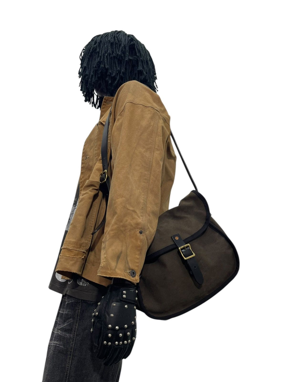 Comme des Garcons × Stussy Leather Canvas Slow Japan Messenger Bag julius amir 1🟩2 Size ONE SIZE - 4 Thumbnail