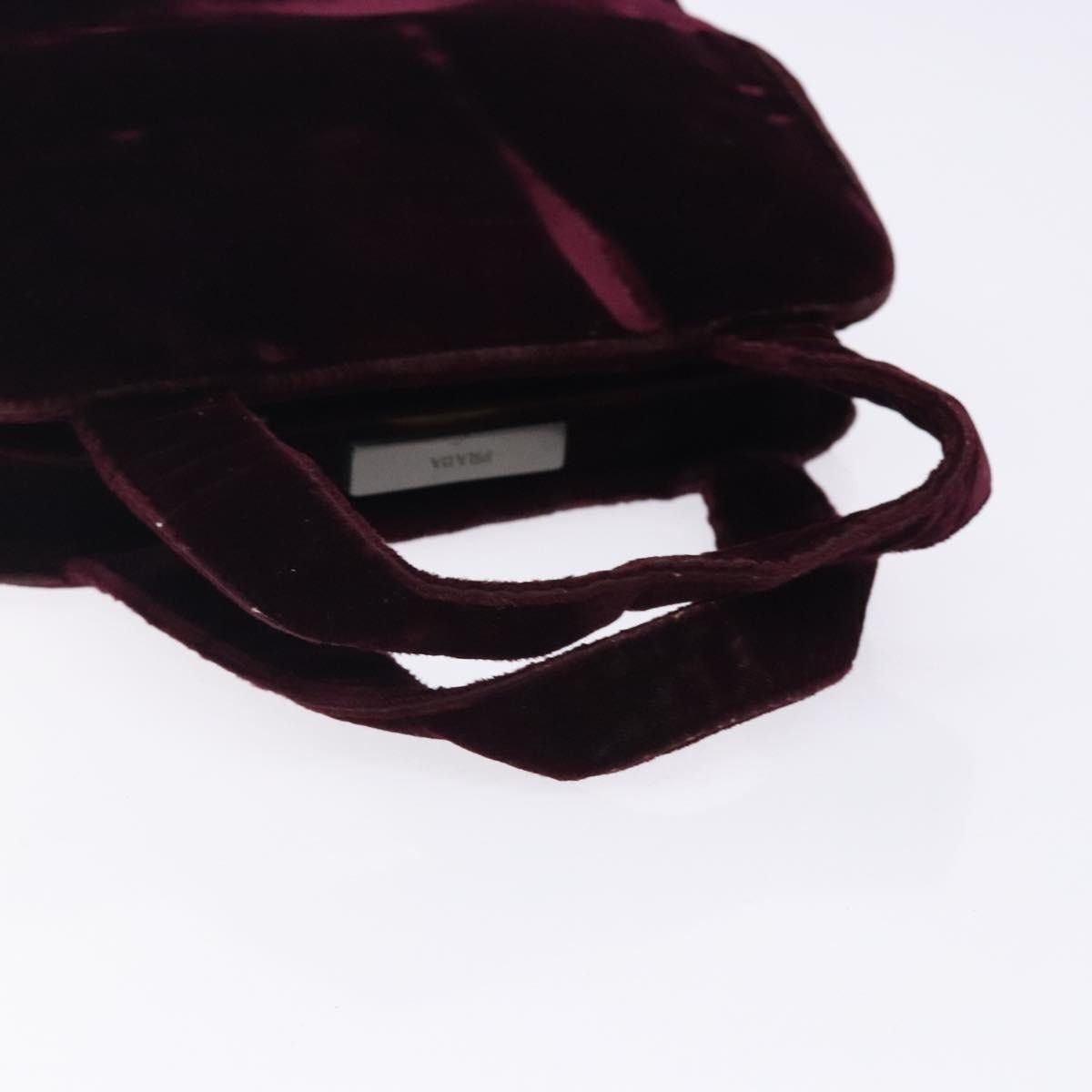 Prada PRADA Hand Bag Velor Bordeaux Silver Size ONE SIZE - 7 Thumbnail