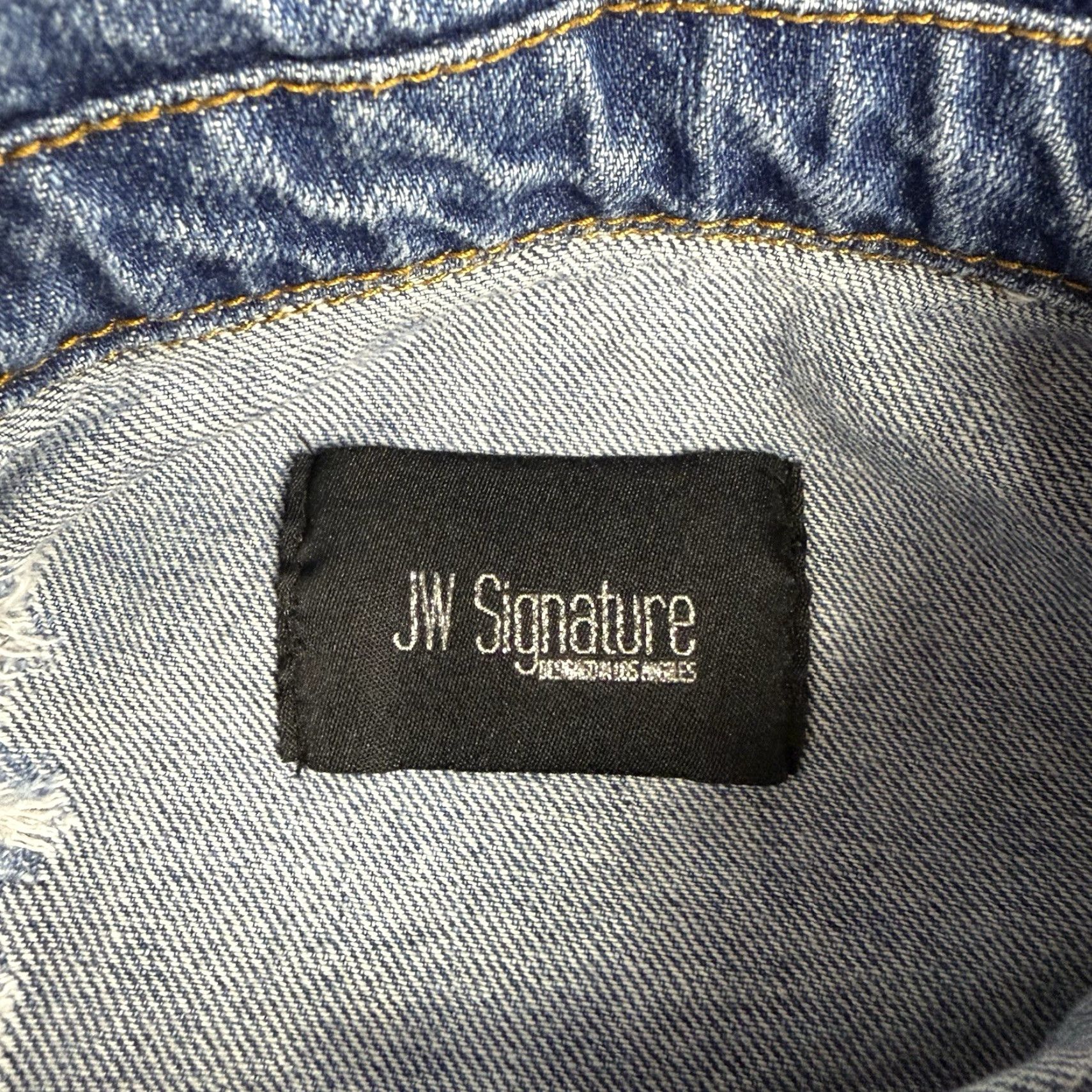 Vintage VINTAGE JW Signature Denim Jacket Womens Small Blue Cropped Distressed Cotton Denim Jacket S Womens Size 28" / US 6 / IT 42 - 2 Thumbnail