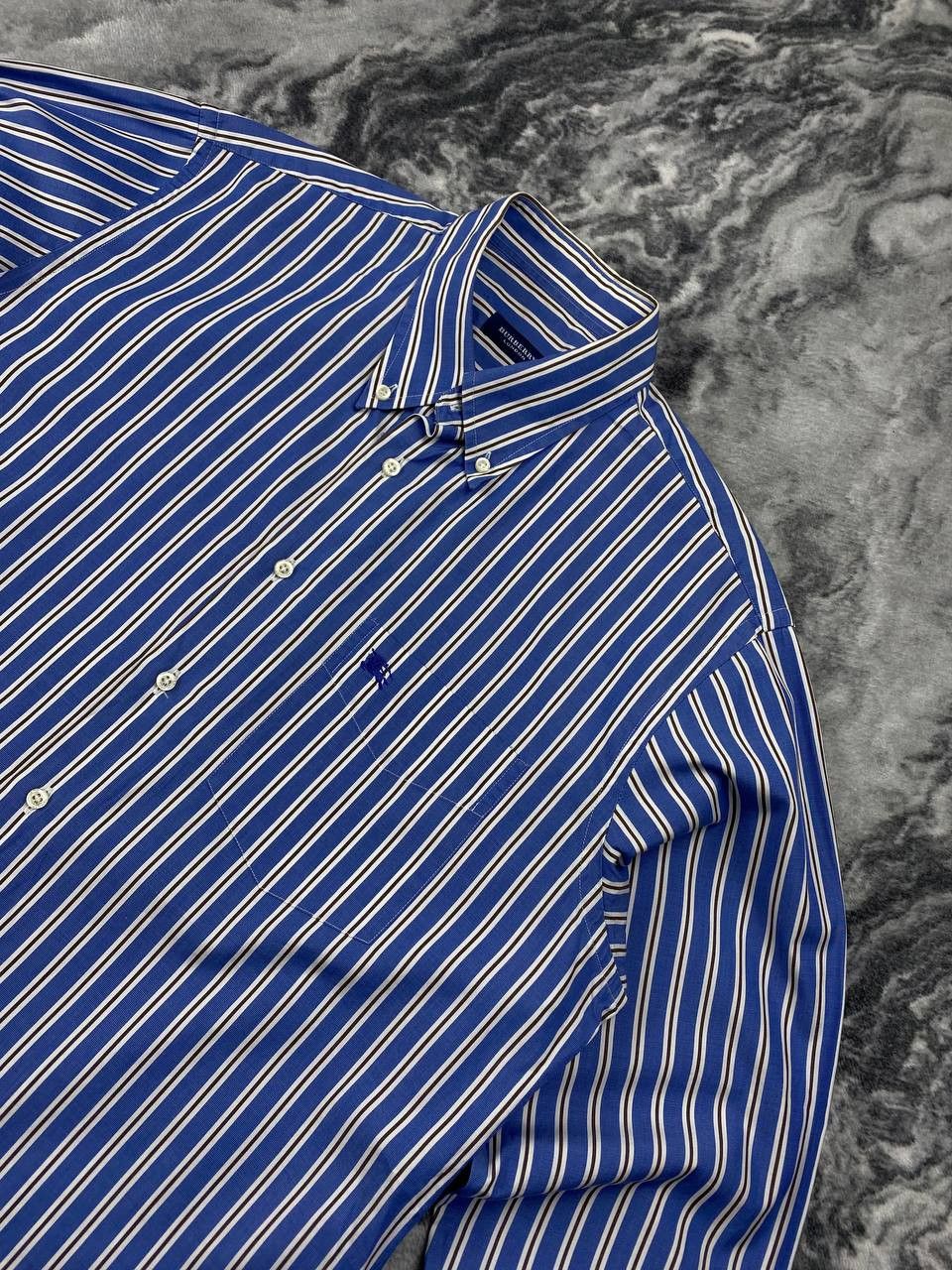Burberry Burberry Long Sleeve Shirt Buttons Striped Men Size L Blue Size US L / EU 52-54 / 3 - 2 Thumbnail