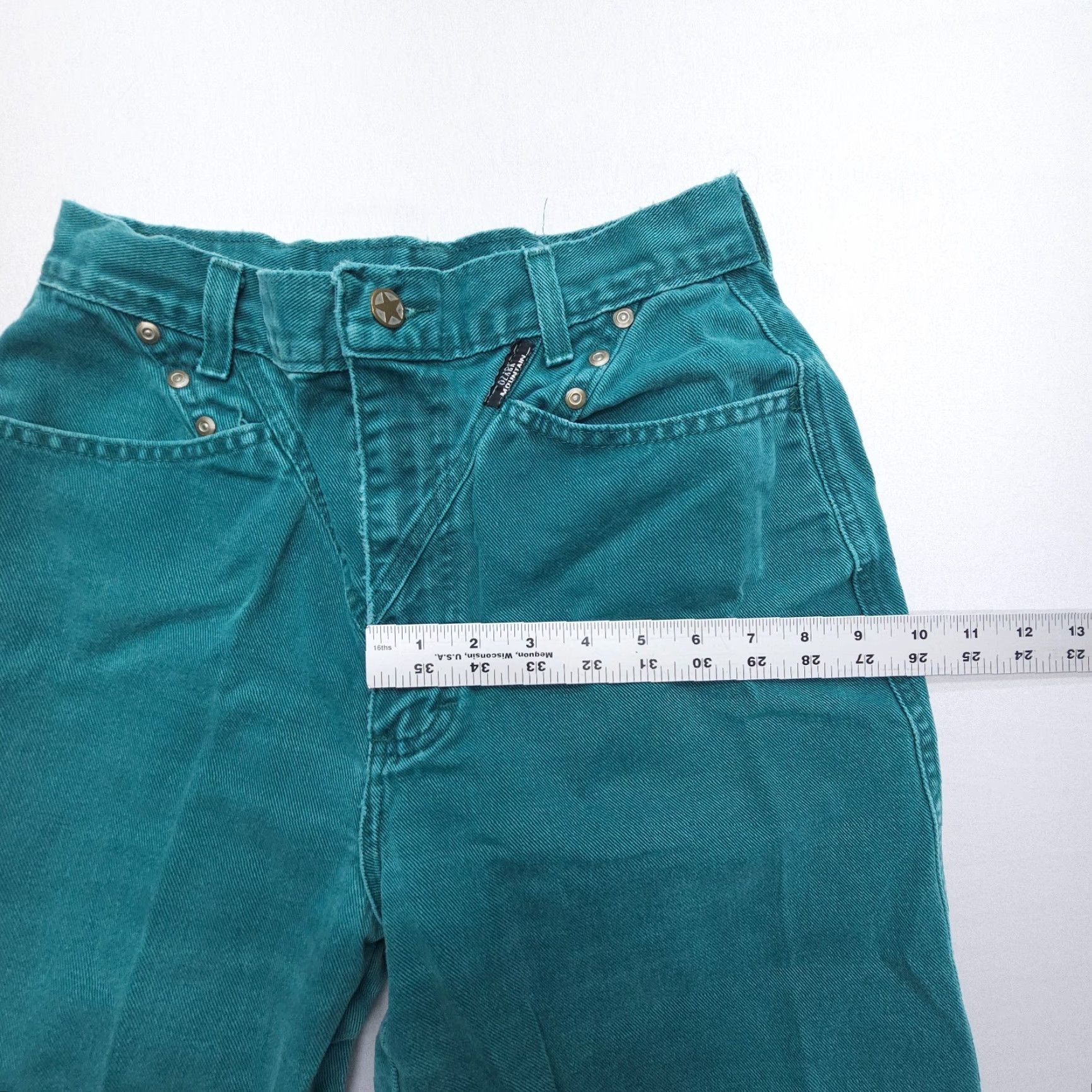 Vintage VINTAGE Ozark Mountain High Rise Jeans Womens 27 x 32 Green Riding Studded 80s 90s Mom Size 27" / US 4 / IT 40 - 7 Thumbnail