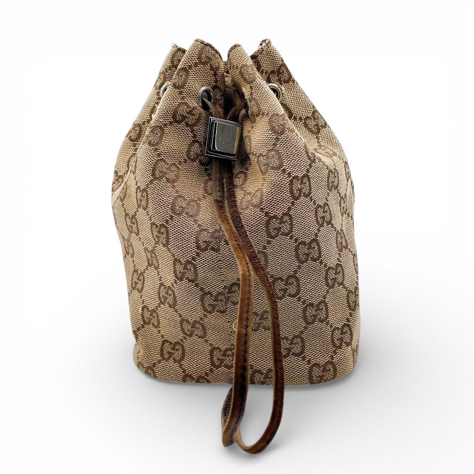 Gucci Gucci - Vintage GG Canvas Drawstring Bucket Bag Size ONE SIZE - 2 Thumbnail
