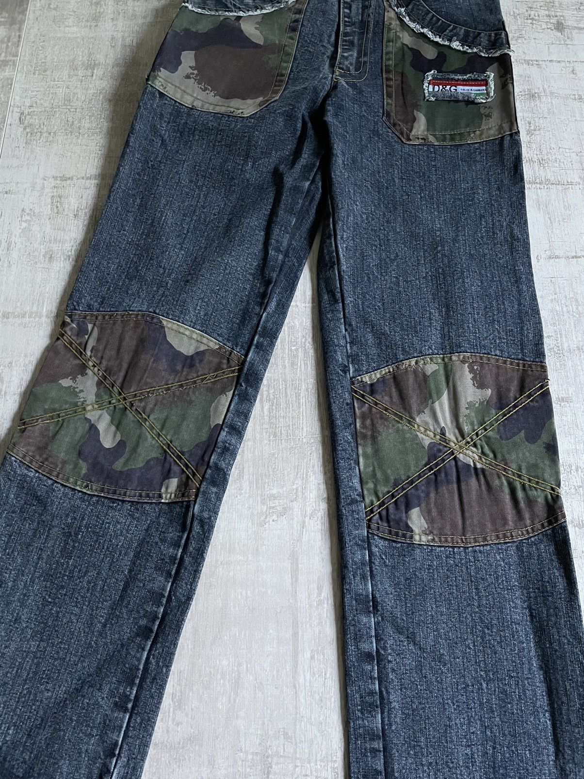Dolce & Gabbana × Vintage Vintage Dolce Gabbana Style Camo Denim Jeans Y2K Avant Garde Size US 29 - 5 Thumbnail