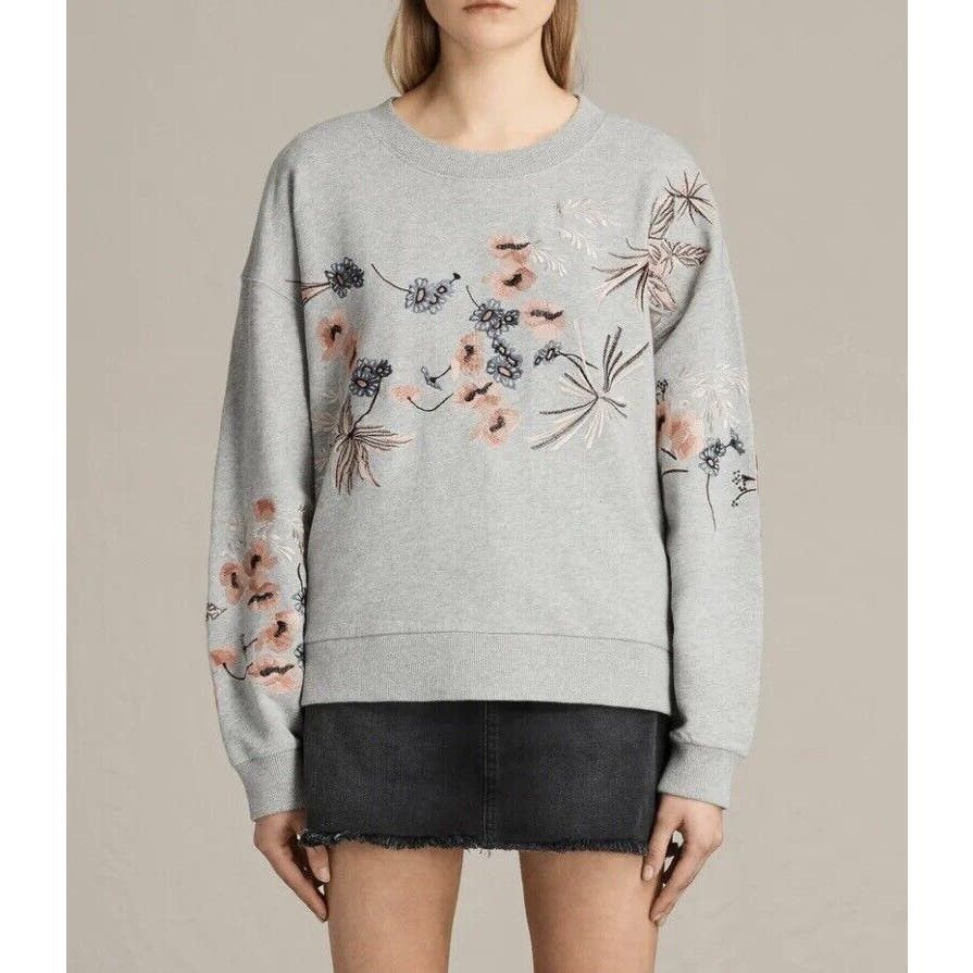 image of Allsaints Margot Sweatshirt in Grey, Women's (Size Medium)
