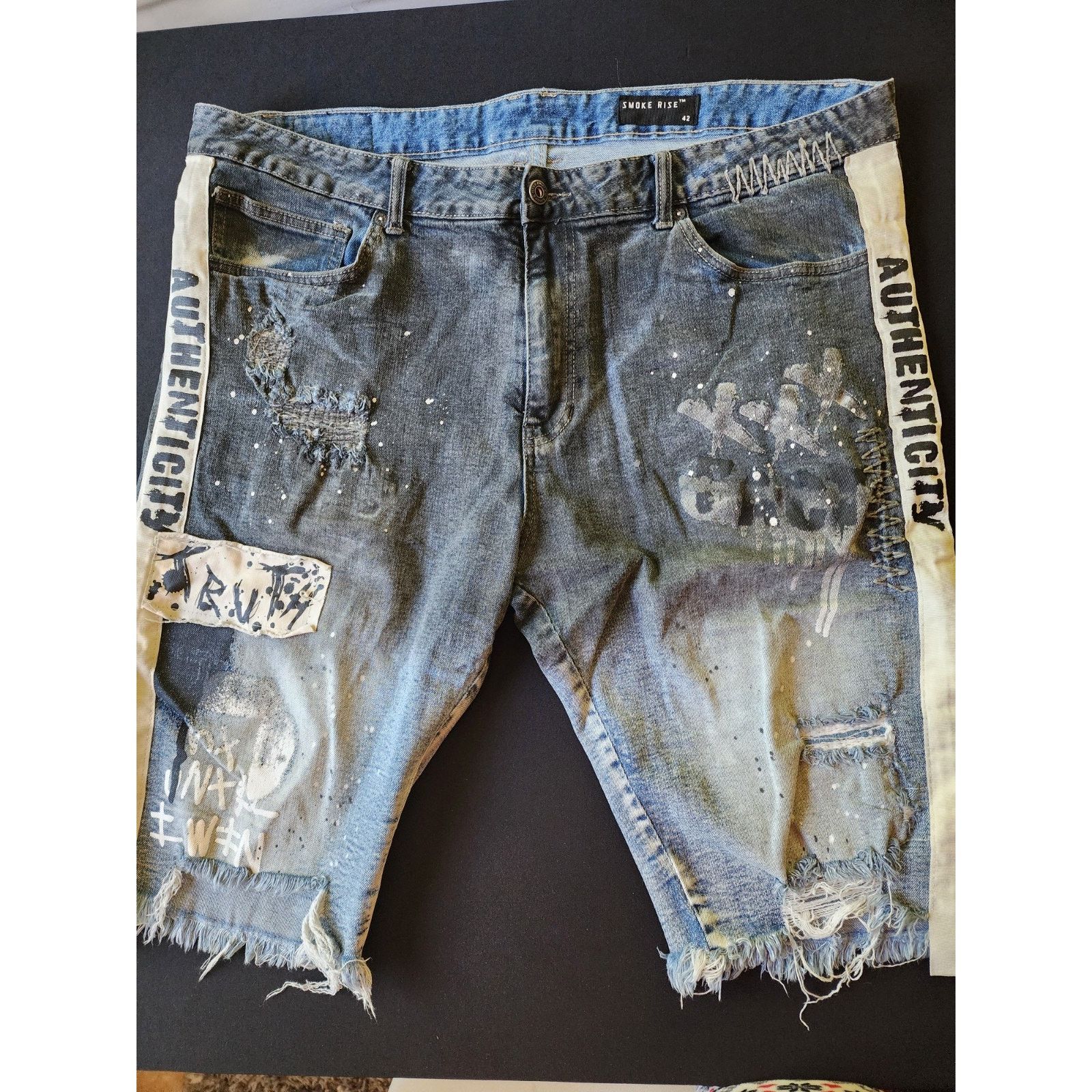 Smoke Rise smoke rise denim distress shorts 42 Size US 42 / EU 58 - 4 Thumbnail