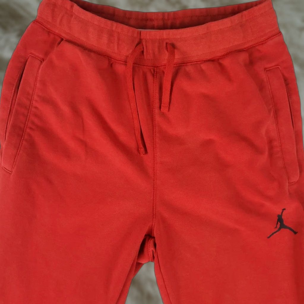 Jordan Brand Jordan Pants Mens Small Red Nike Tapered Jogger Pockets Drawstring Cotton Polyester Activewear Sports Size US 29 - 1 Thumbnail