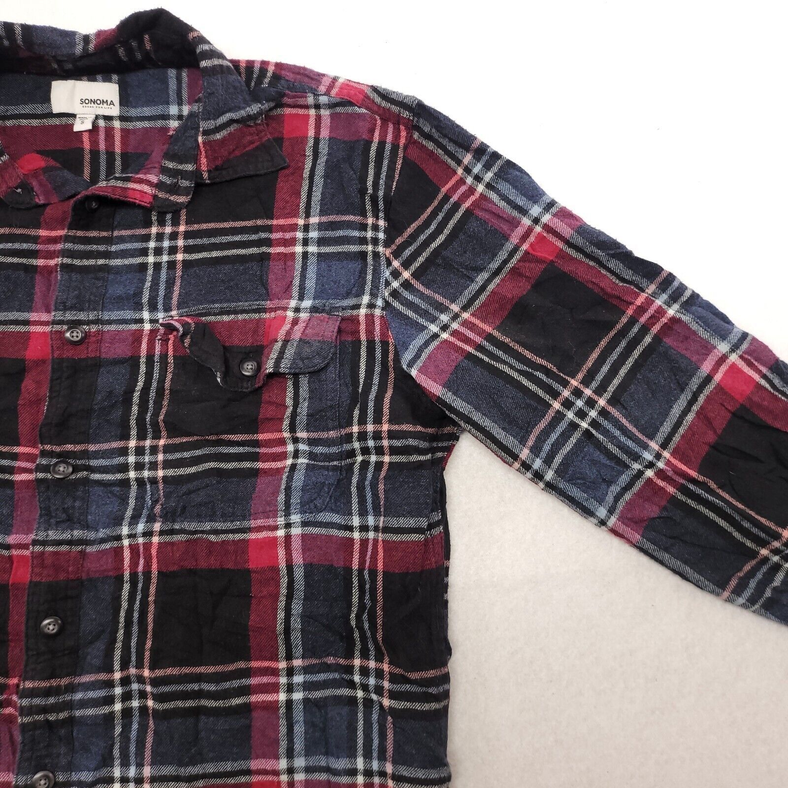 Sonoma Sonoma Madras Flannel Button Up Shirt Mens Size Small S Blue Size US S / EU 44-46 / 1 - 5 Thumbnail