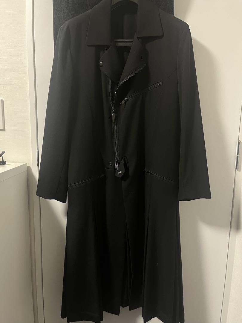 image of Yohji Yamamoto Pour Homme 14Aw Wool Gabardine Rider Jacket in Black, Men's (Size Large)
