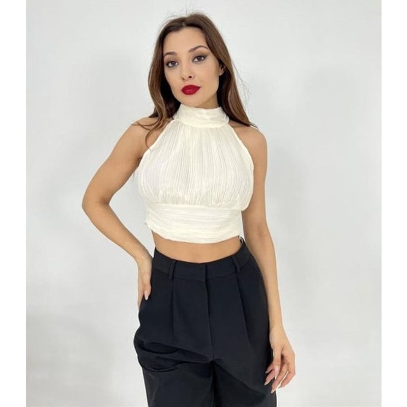 Zara ZARA Pleated Halter Top NWT M Size M / US 6-8 / IT 42-44 - 16 Thumbnail