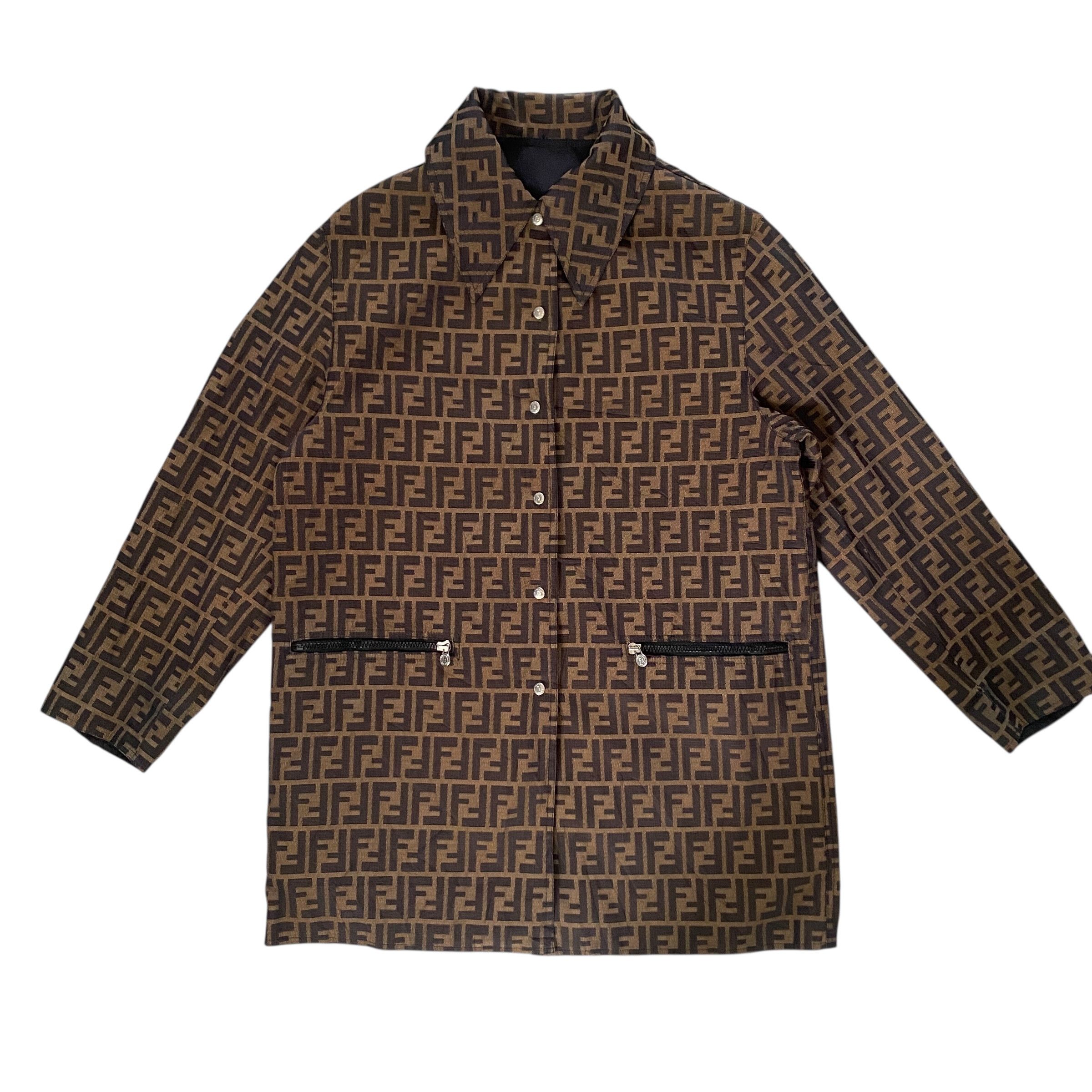 Fendi Vintage 90s Fendi Zucca Monogram Reversible Jacket Size US S / EU 44-46 / 1 - 1 Thumbnail