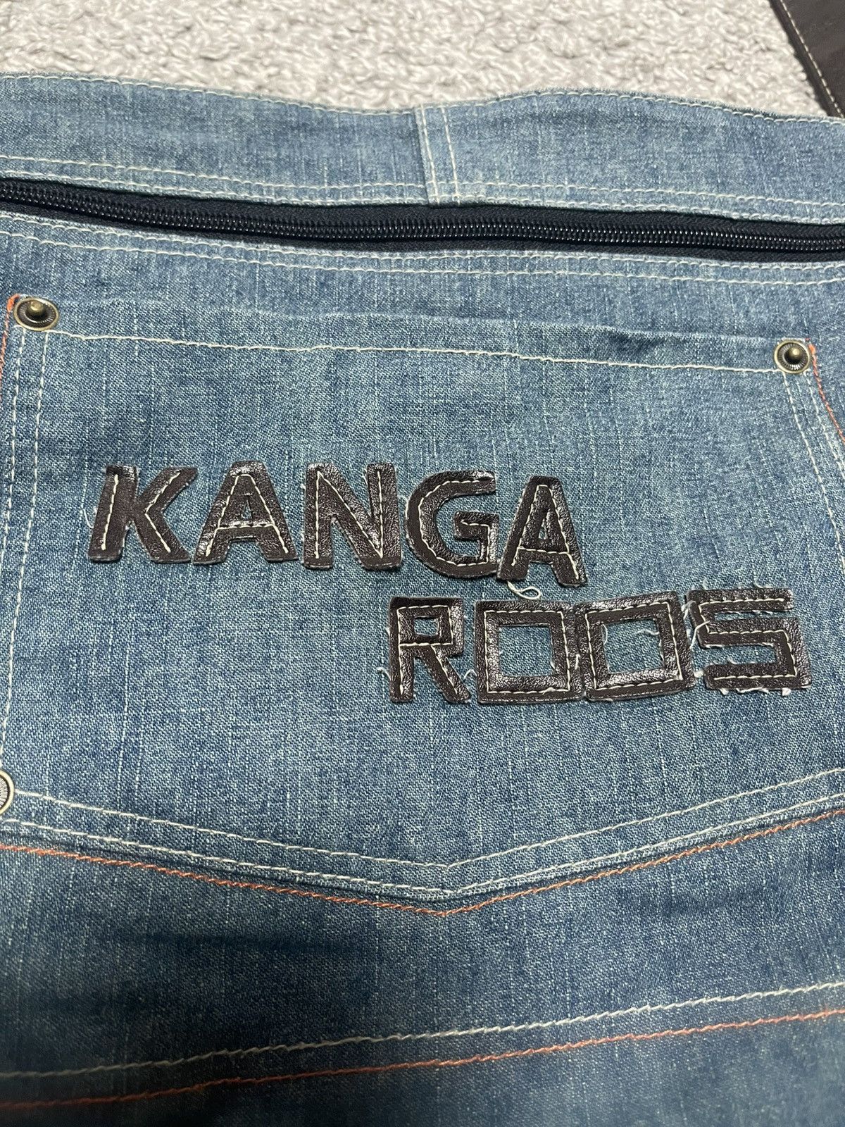 Japanese Brand KangaROOS vintage Denim Sling Messenger Crossbody Bag Size ONE SIZE - 4 Thumbnail