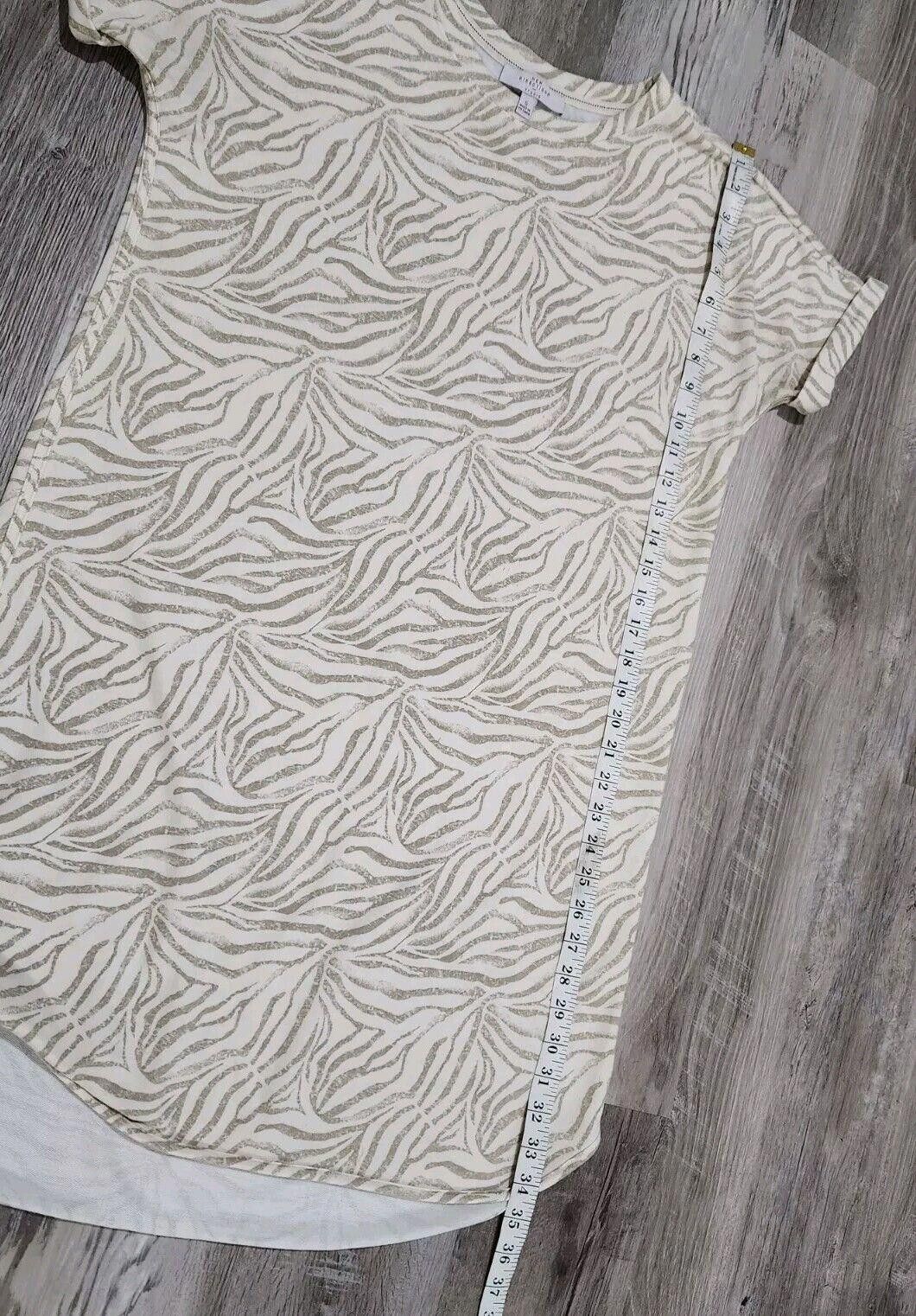 Designer New Directions Dress Small Animal Print Beige Scoop hem Size S / US 4 / IT 40 - 5 Thumbnail