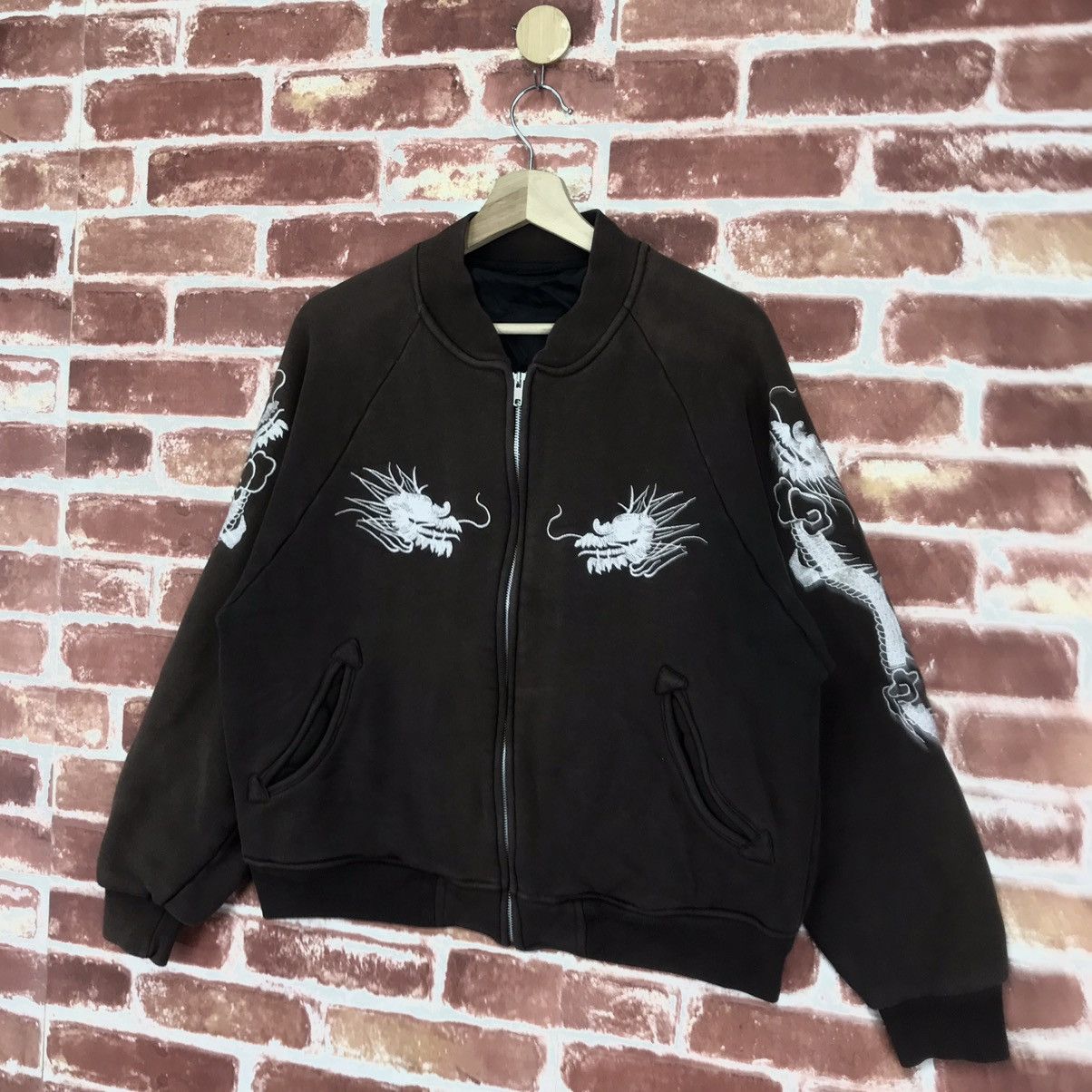 Japanese Brand Vintage Sukajan Dragon Faded Cotton Bomber Size US M / EU 48-50 / 2 - 5 Thumbnail